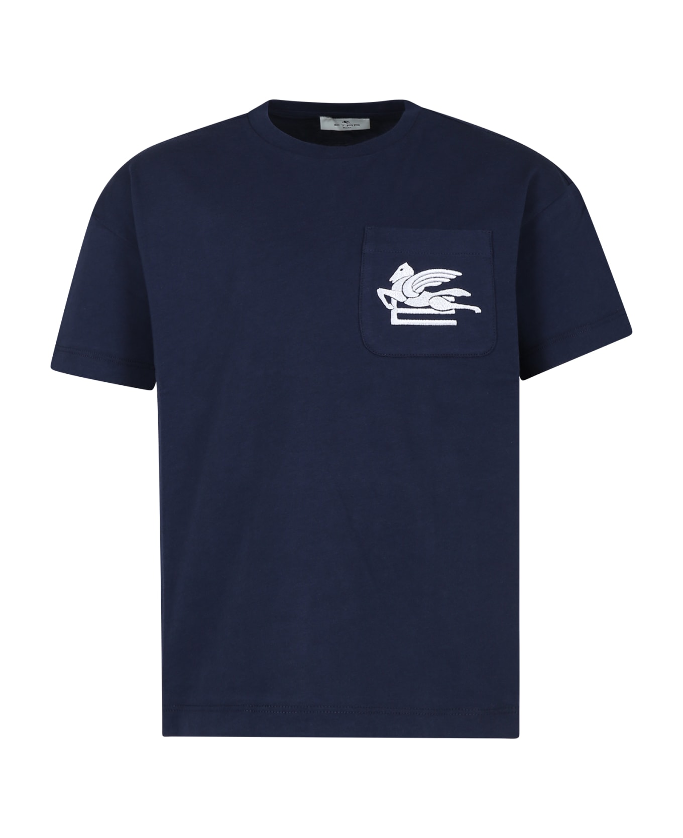 Etro Blue T-shirt For Boy With Pegasus - Blue