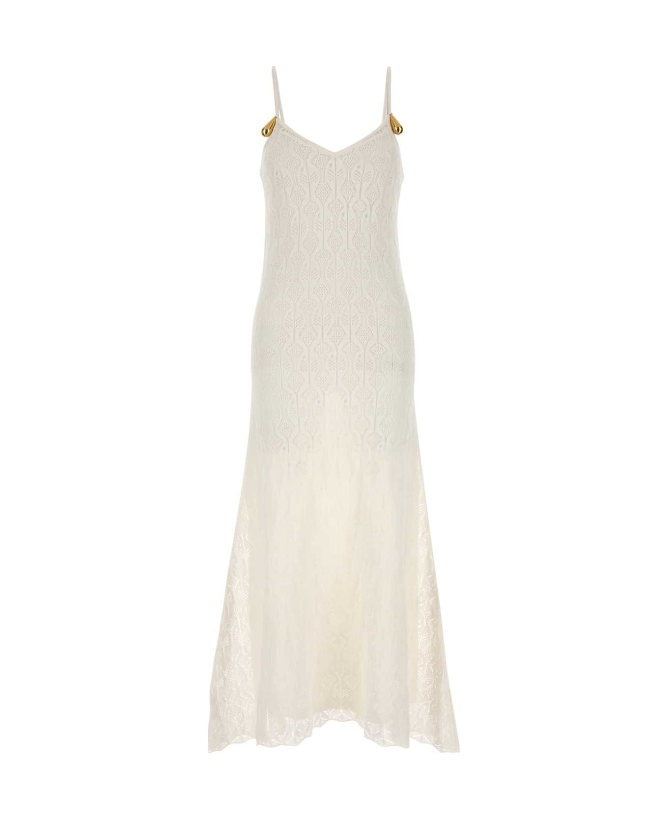 Bottega Veneta White Lace Dress - CHALK