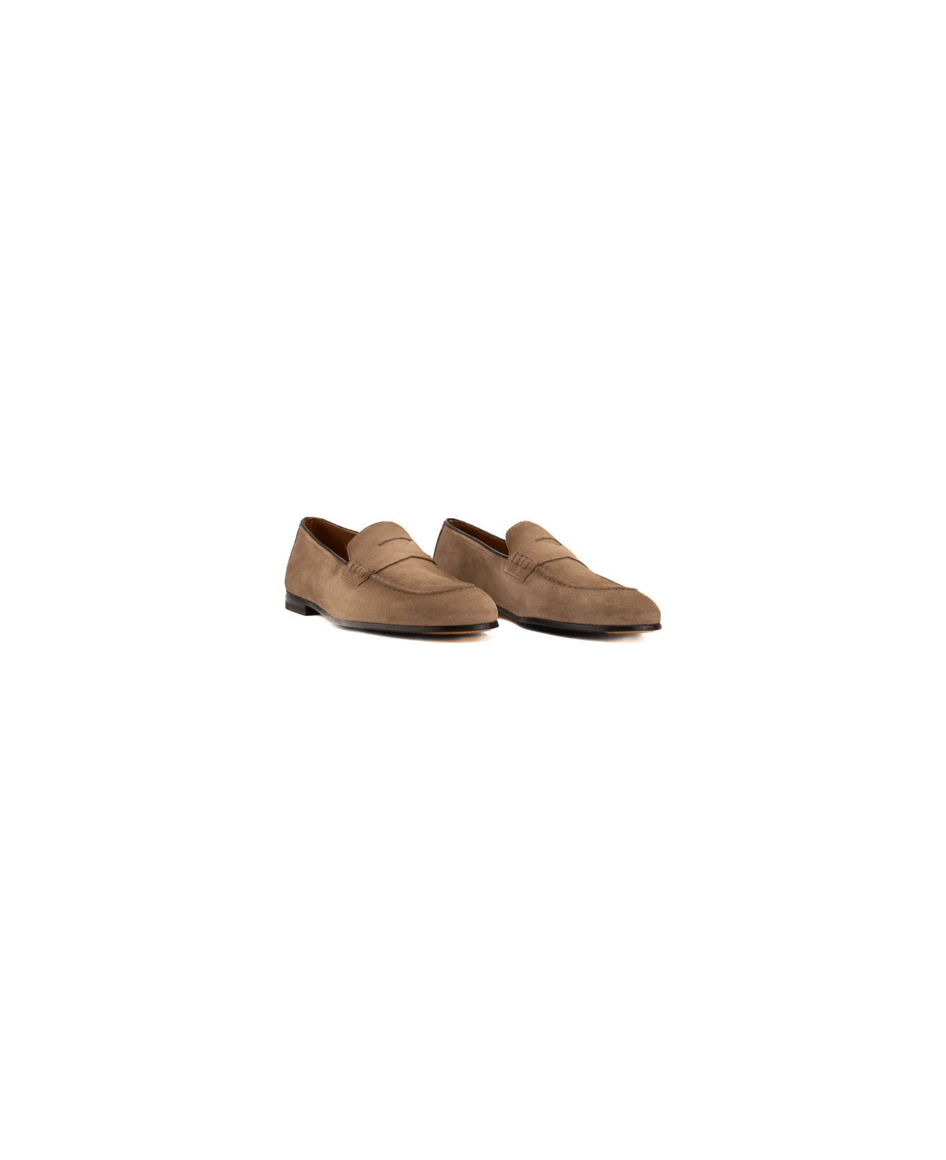 Doucal's Penny Suede Moccasin - Sabbia+f.do t.moro