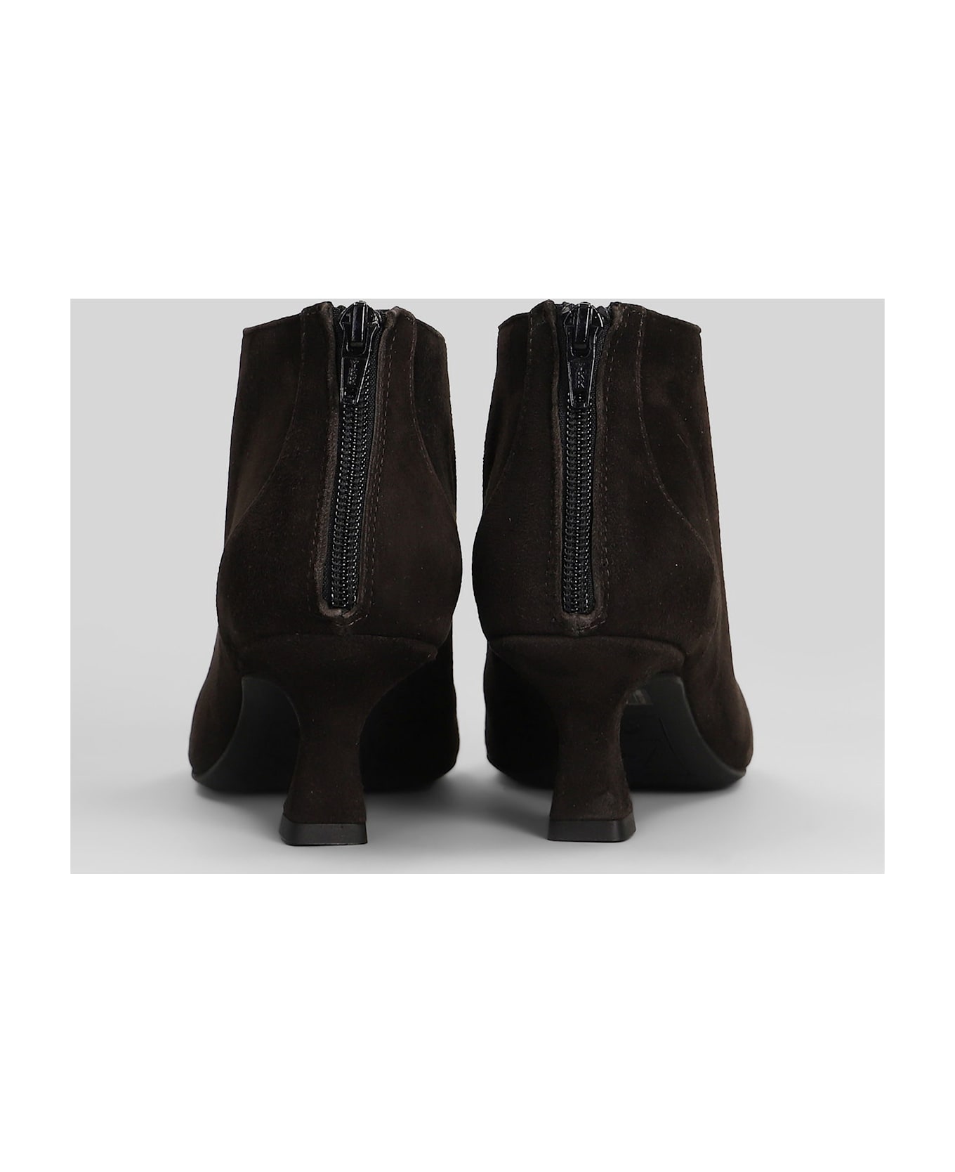 Roberto Festa Esta High Heels Ankle Boots In Dark Brown Suede - dark brown