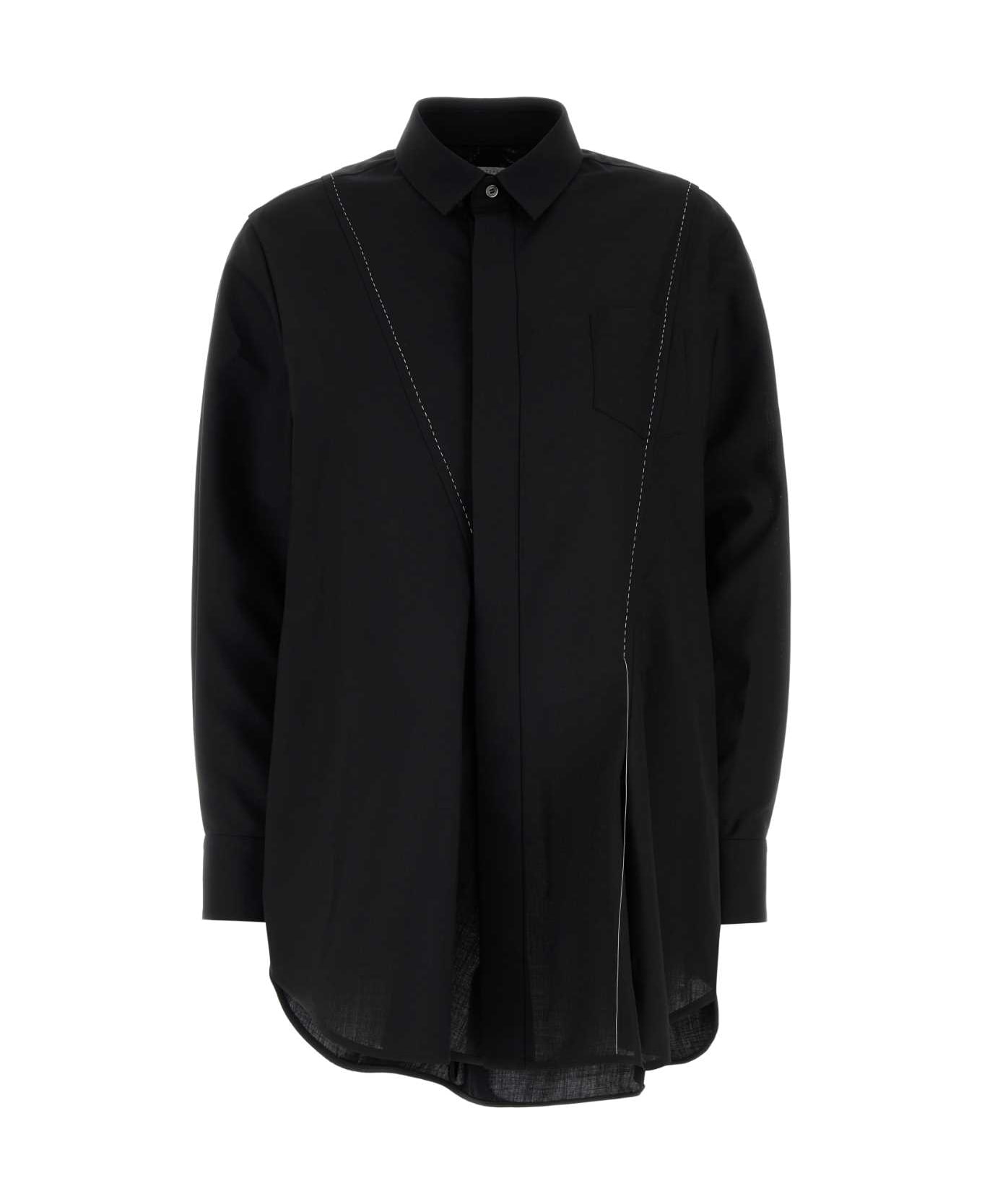 Sacai Black Polyester Blend Shirt - Black