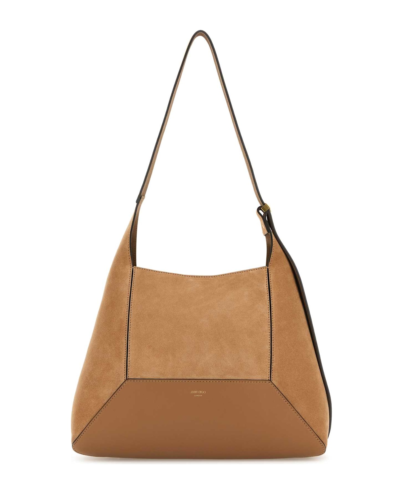 Jimmy Choo Camel Suede Medium Diamond Shoulder Bag - TOFFEEGOLD