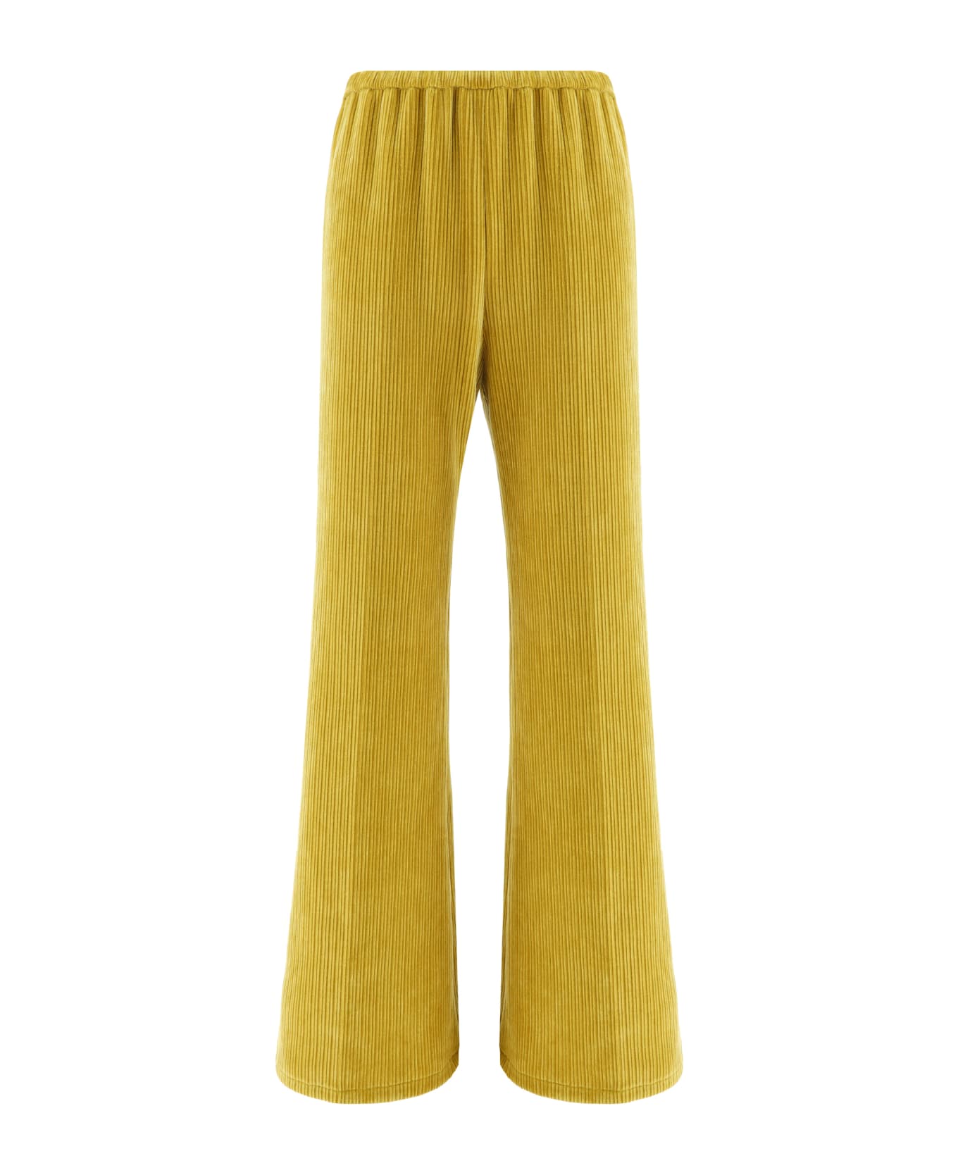 Forte_Forte Flared Velvet Knitted Trousers - Oil