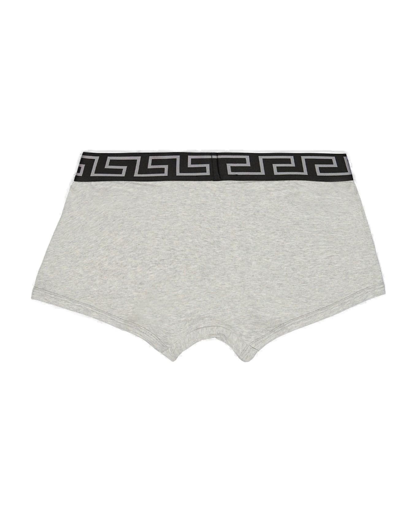 Versace Greca Border Stretched Boxer Briefs - Grigio e Nero