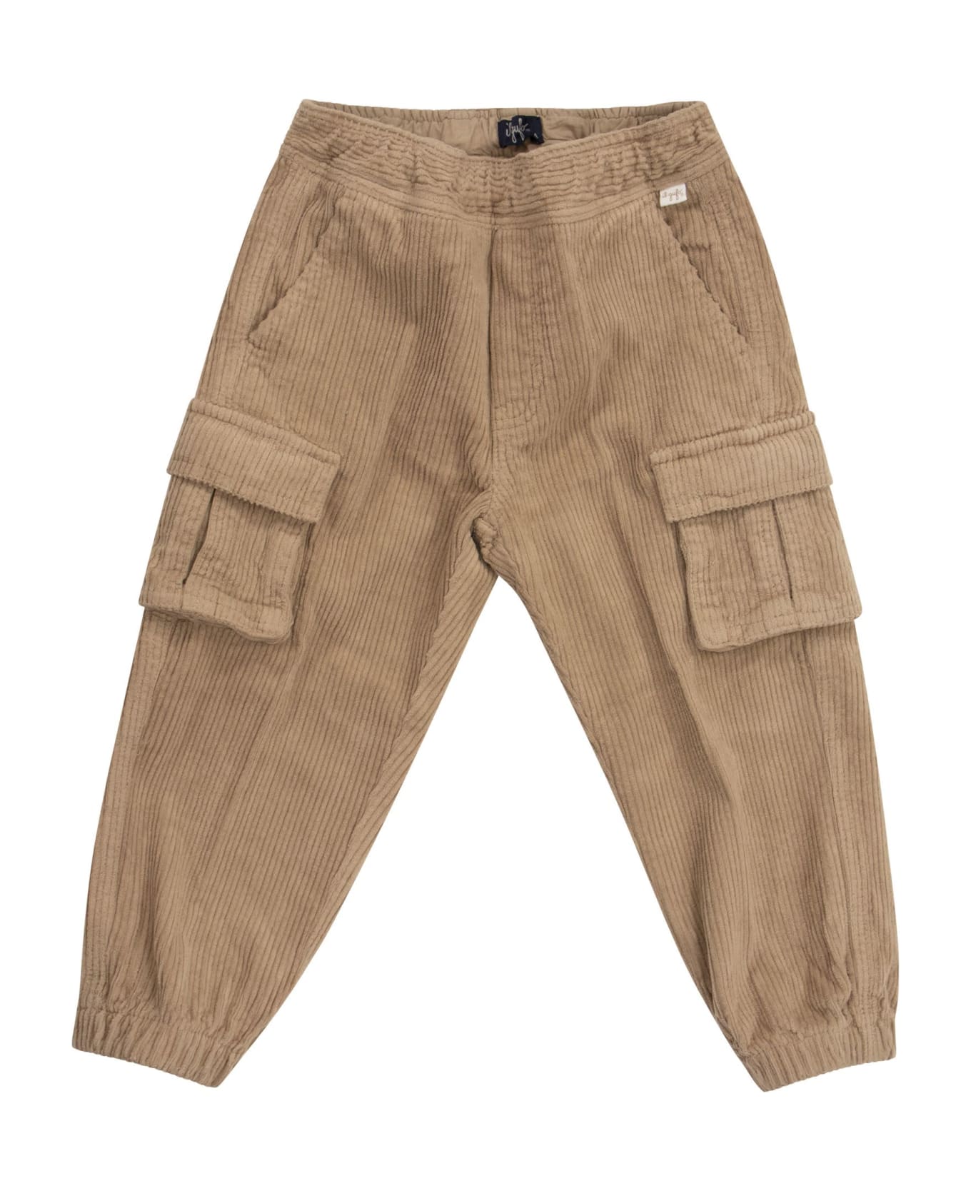 Il Gufo Wooden Velvet Cargo Trousers - Beige
