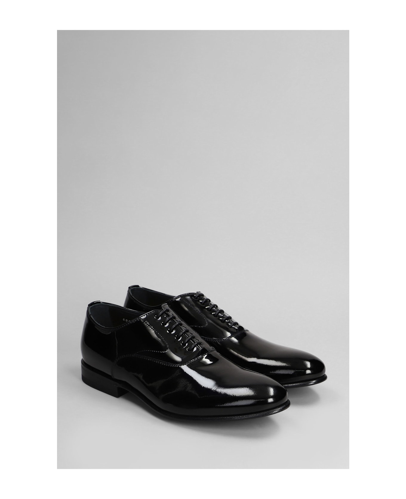 Green George Lace Up Shoes In Black Patent Leather - black