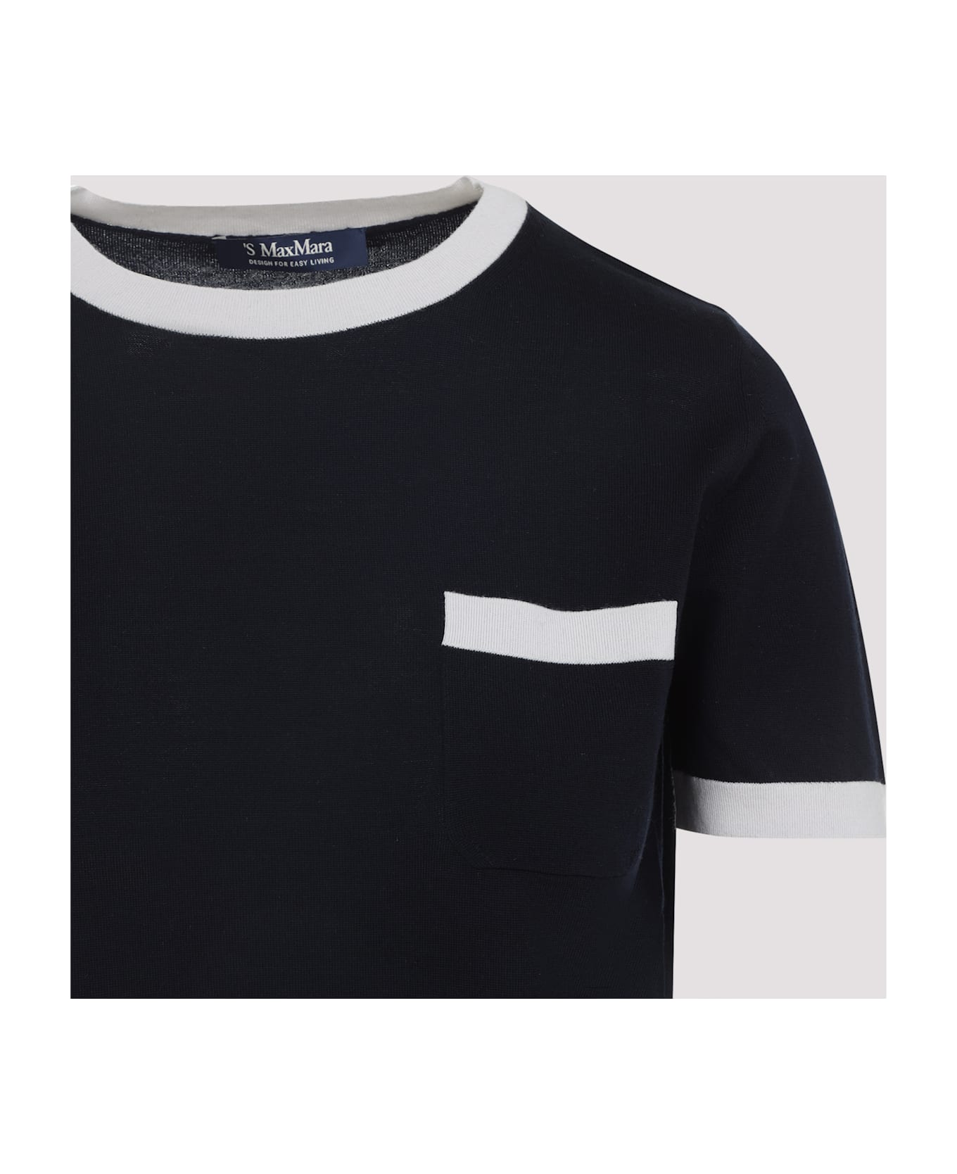 
S Max Mara Egidio Bicolor Knit T-shirt - Blu Winter White