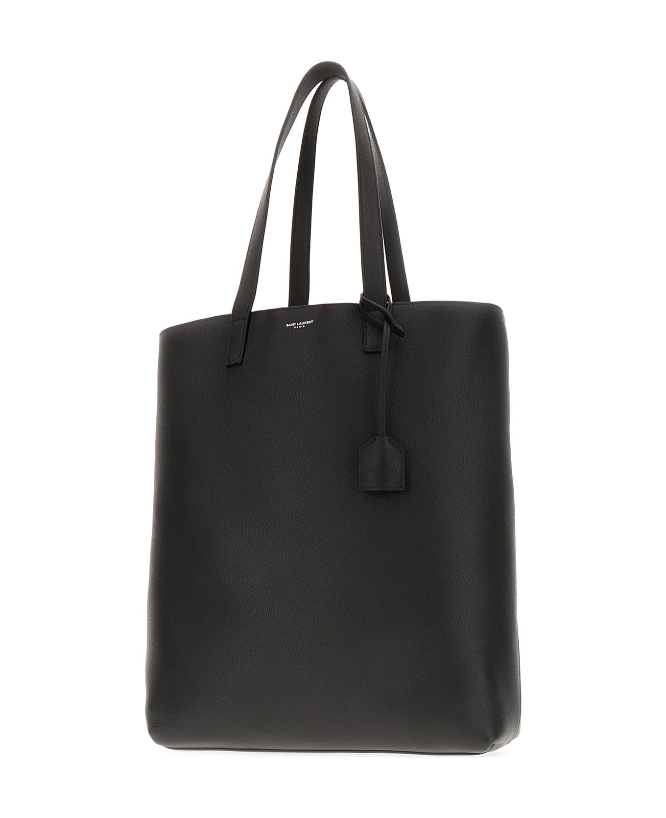 Saint Laurent Black Leather Shopping Bag - Black