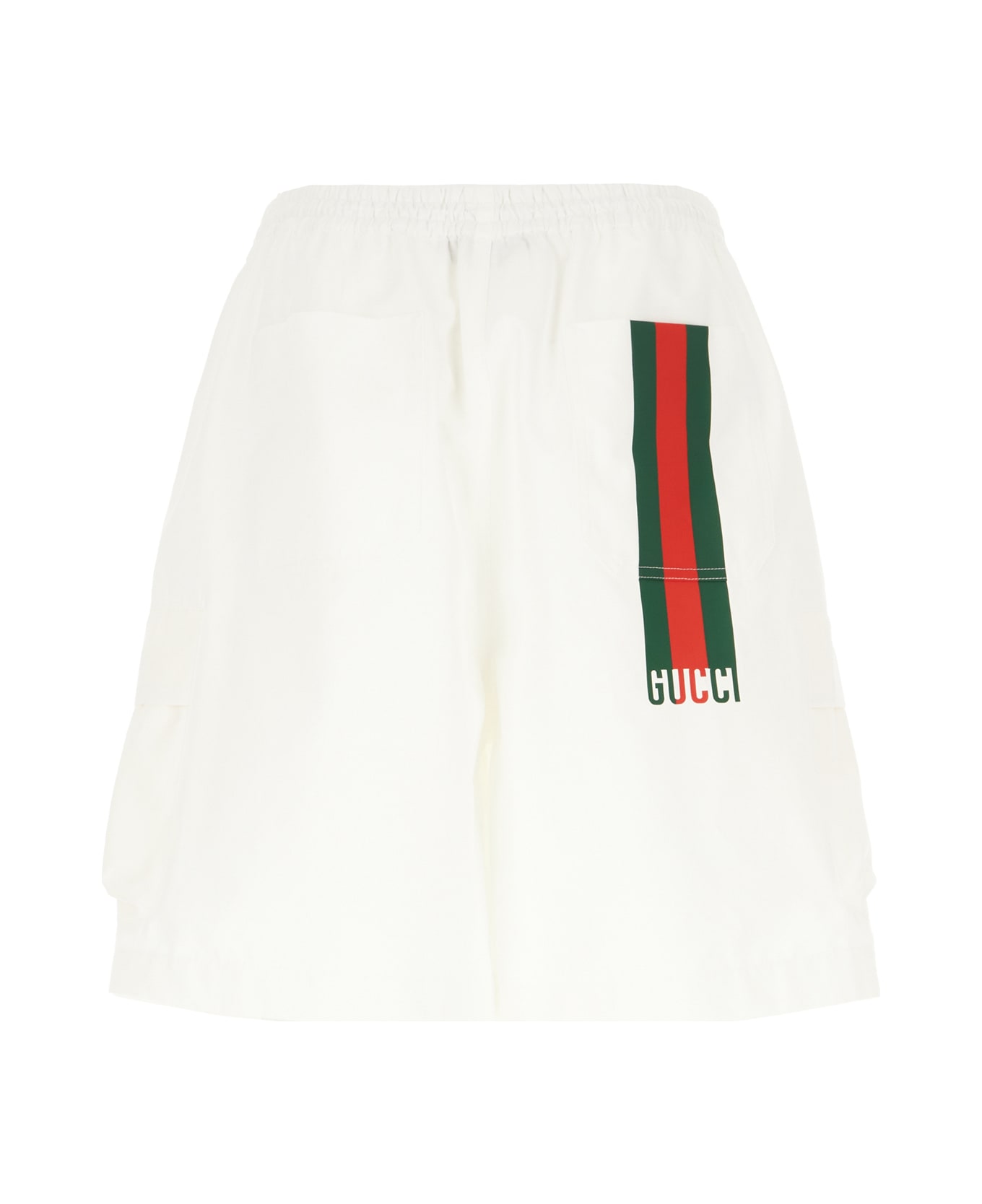 Gucci White Cotton Bermuda Shorts - Bianco