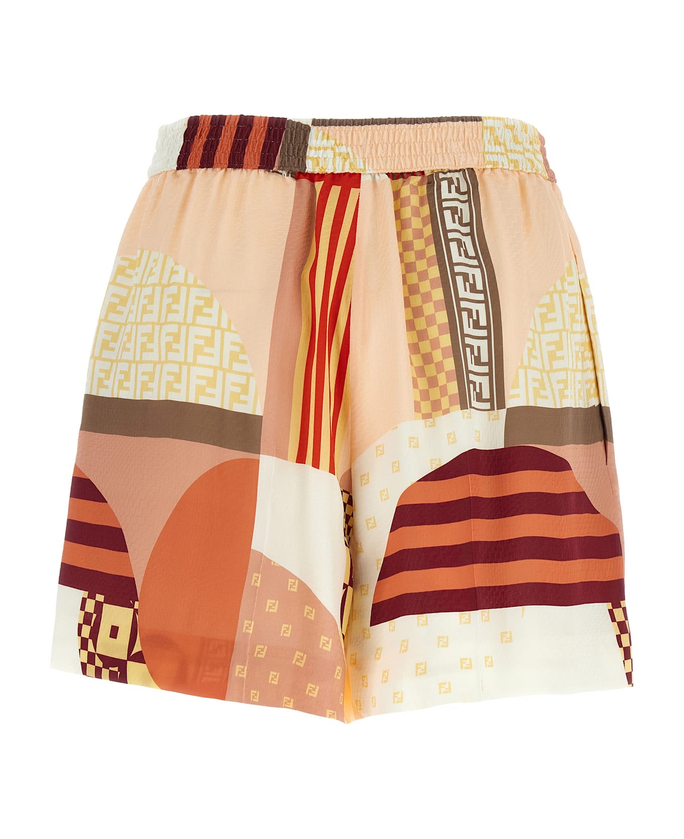 Fendi Patchwork Silk Shorts - BAHAMAS-25