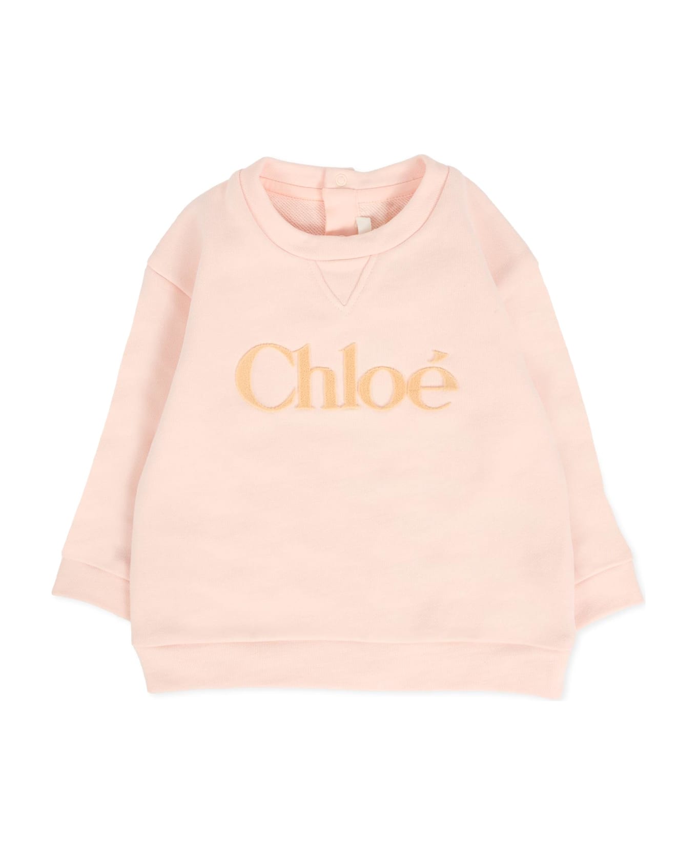 Chloé Pink Sweatshirt For Baby Girl With Logo - Pink