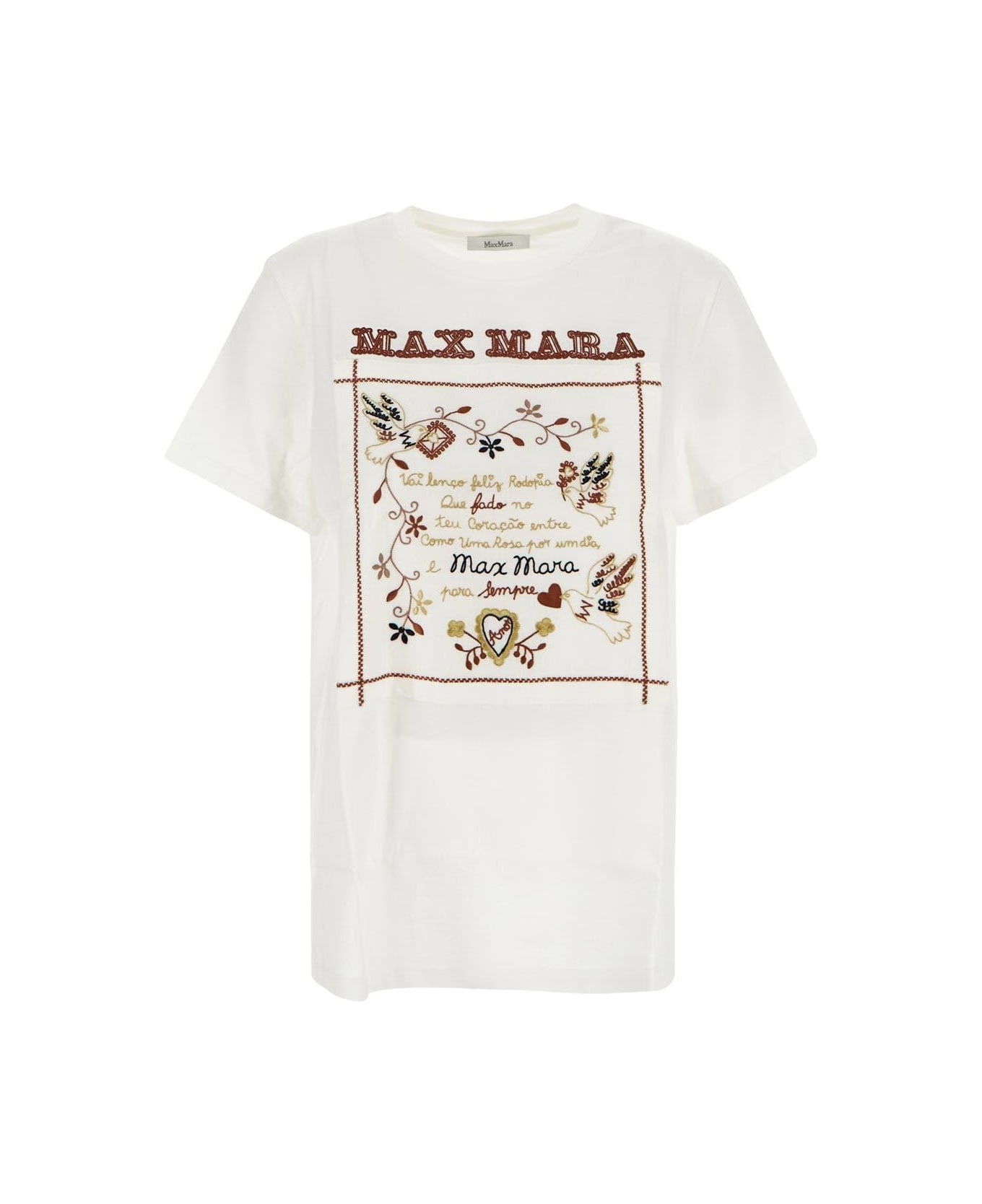 Max Mara Embroidered T-shirt - White Tシャツ