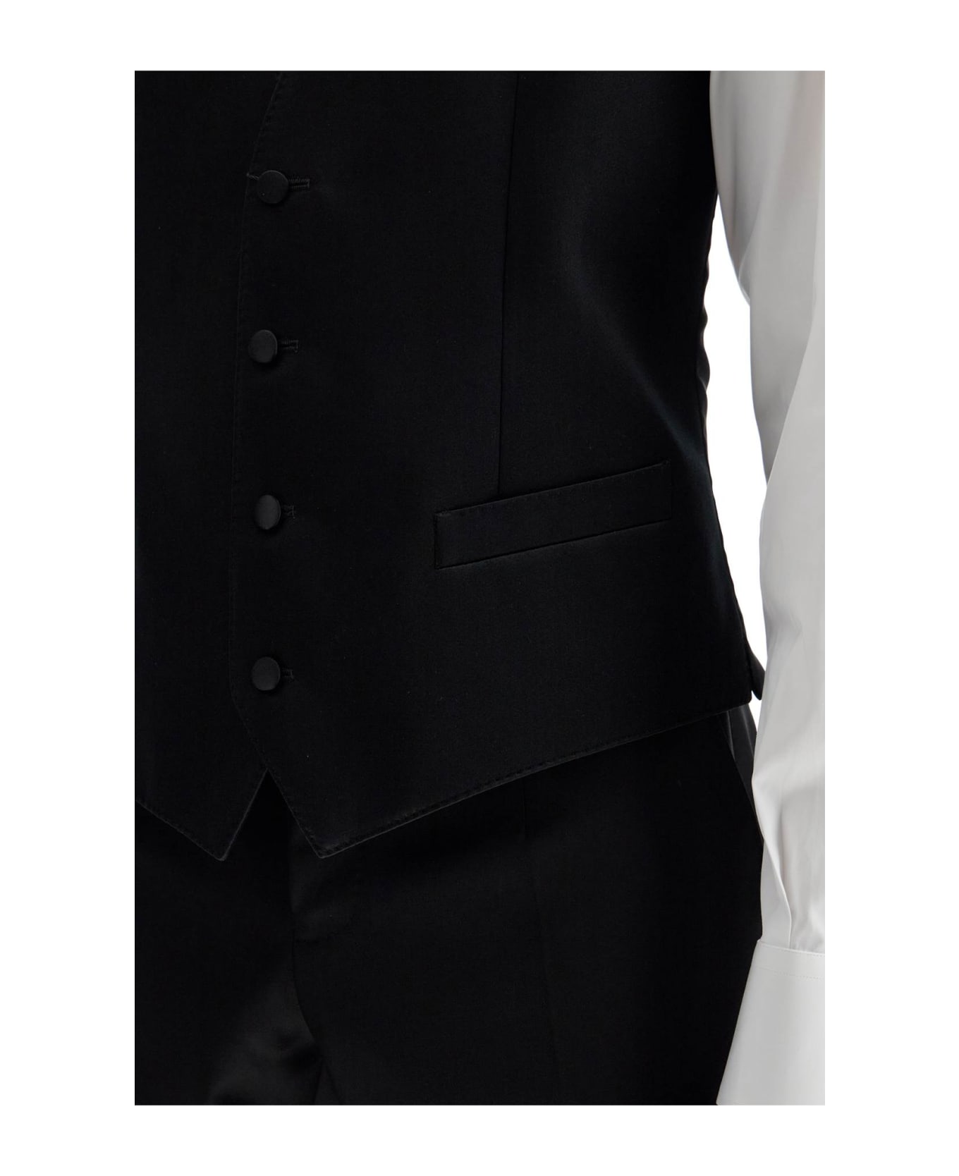 Dolce & Gabbana Sartorial Satin Waistcoat - NERO (Black)