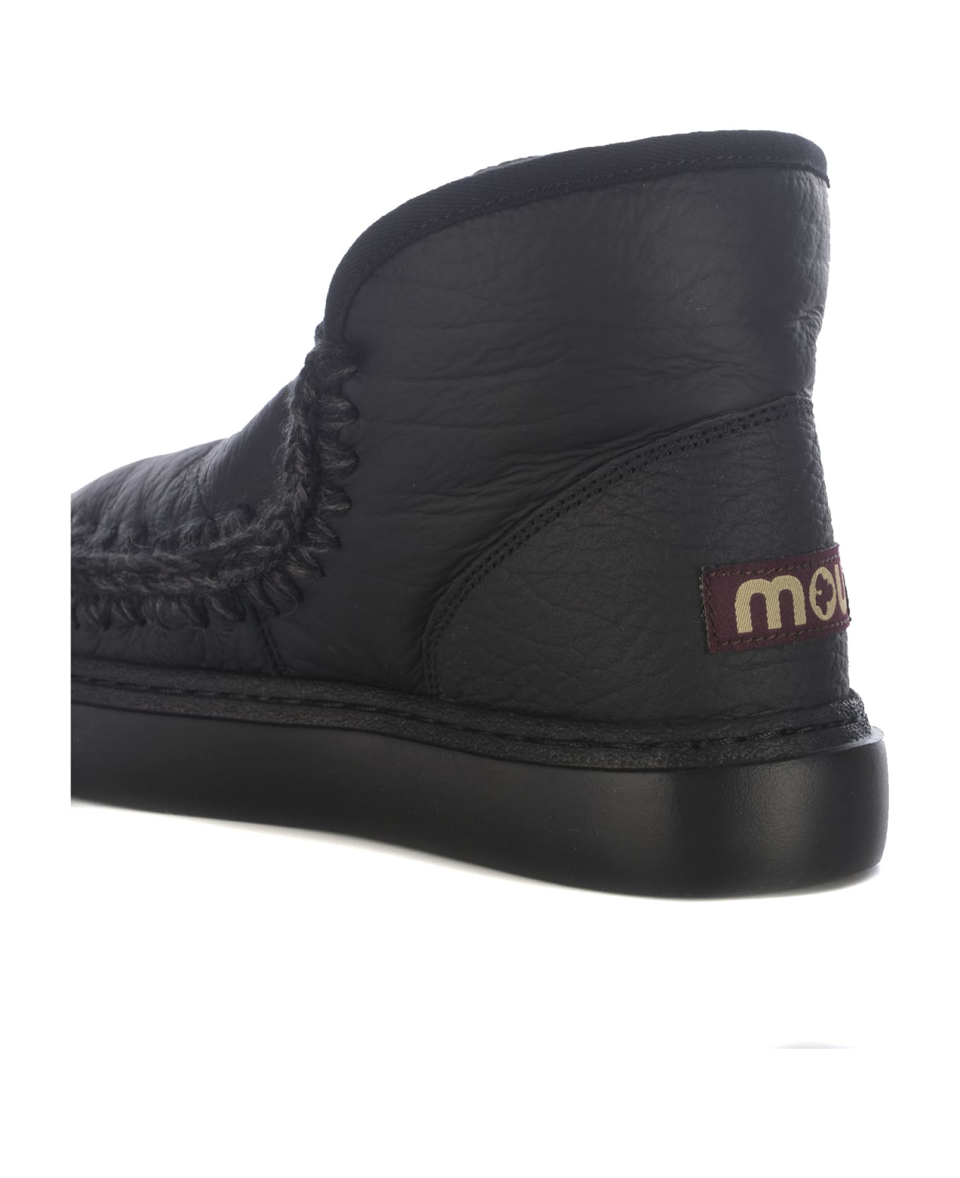 Mou Boots Mou "eskimo Bold" In Real Leather - Nero