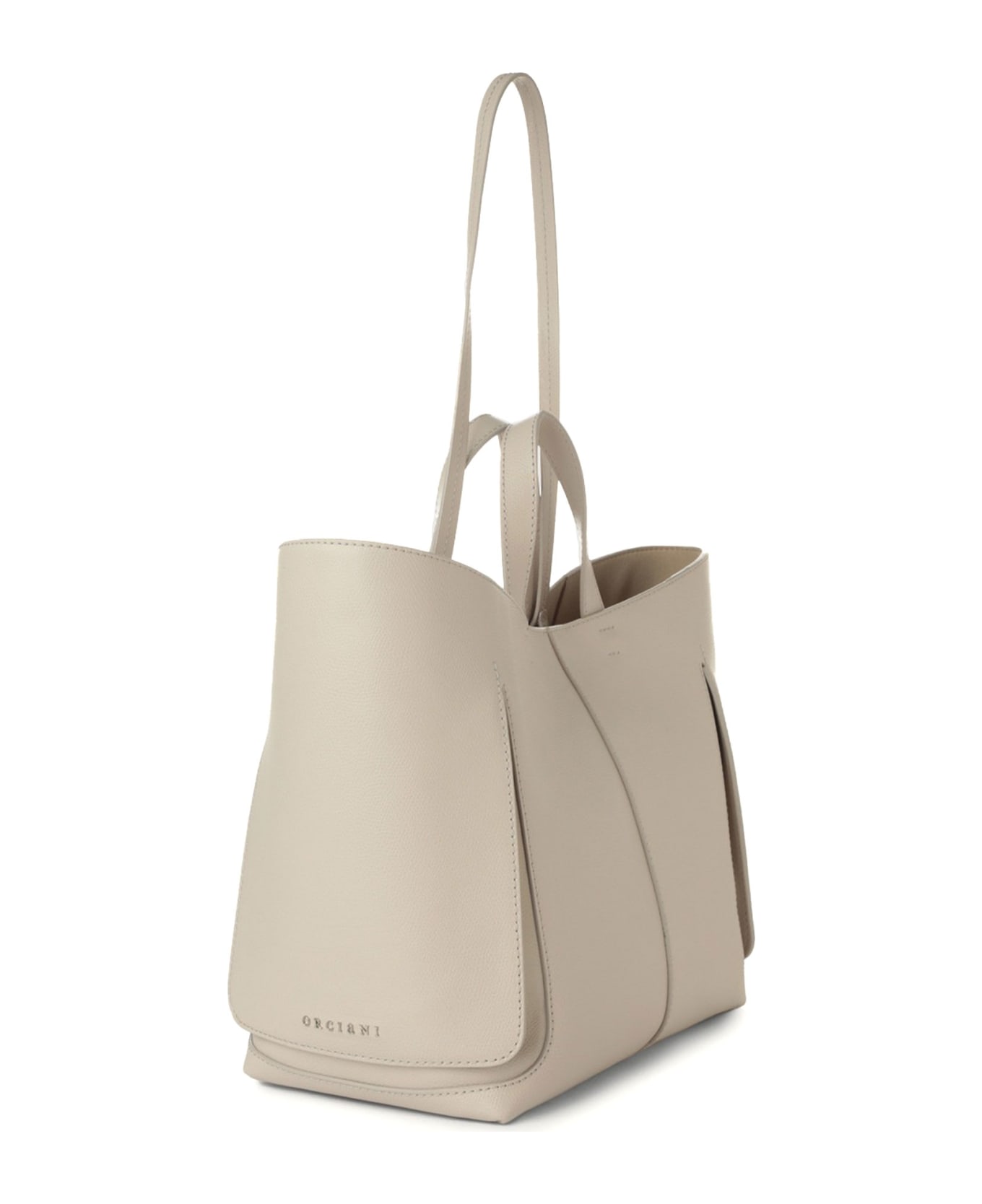 Orciani Stone Leather Shopping Bag - PIETRA