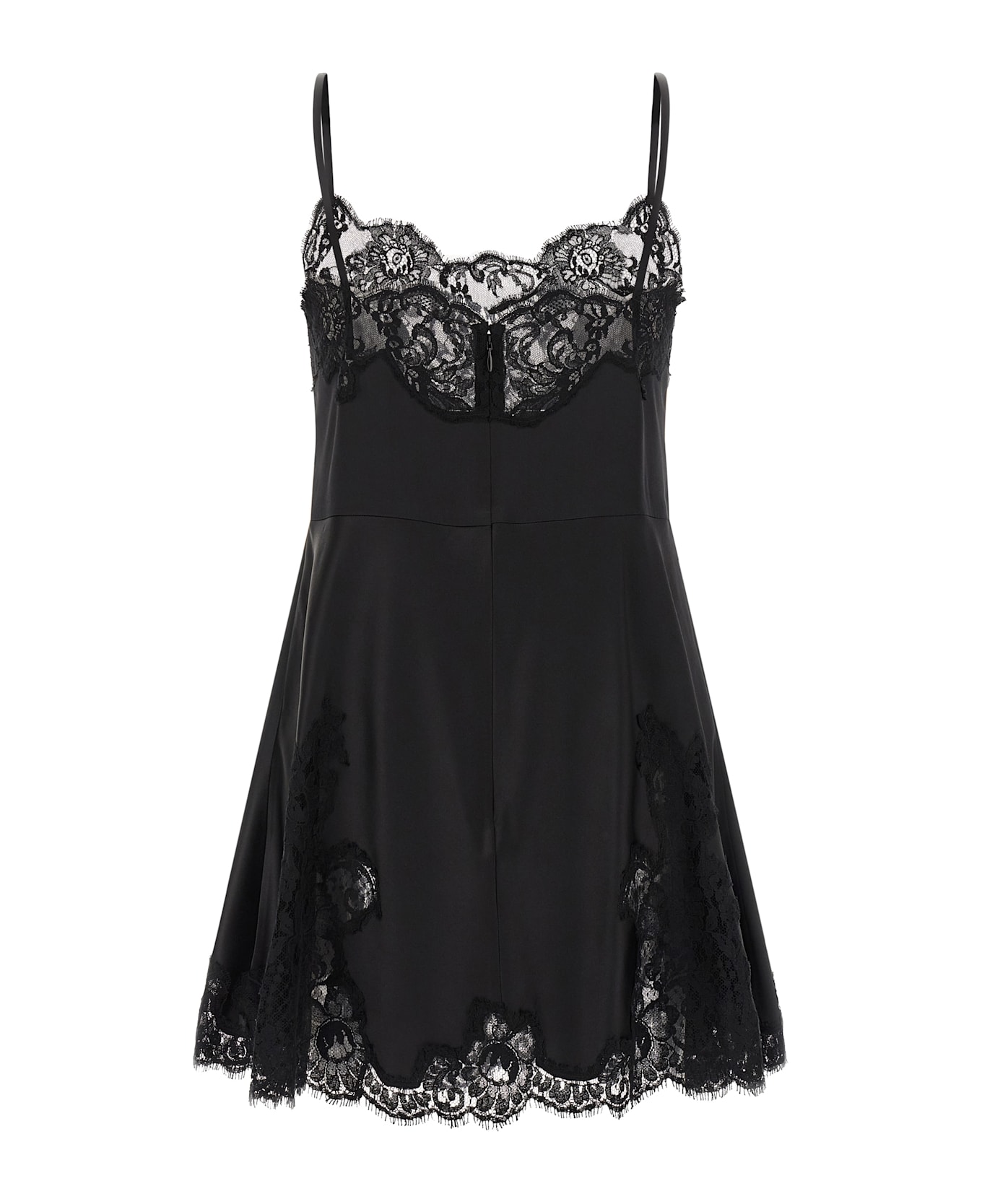 Dolce 
Gabbana Satin And Lace Dress - Black  