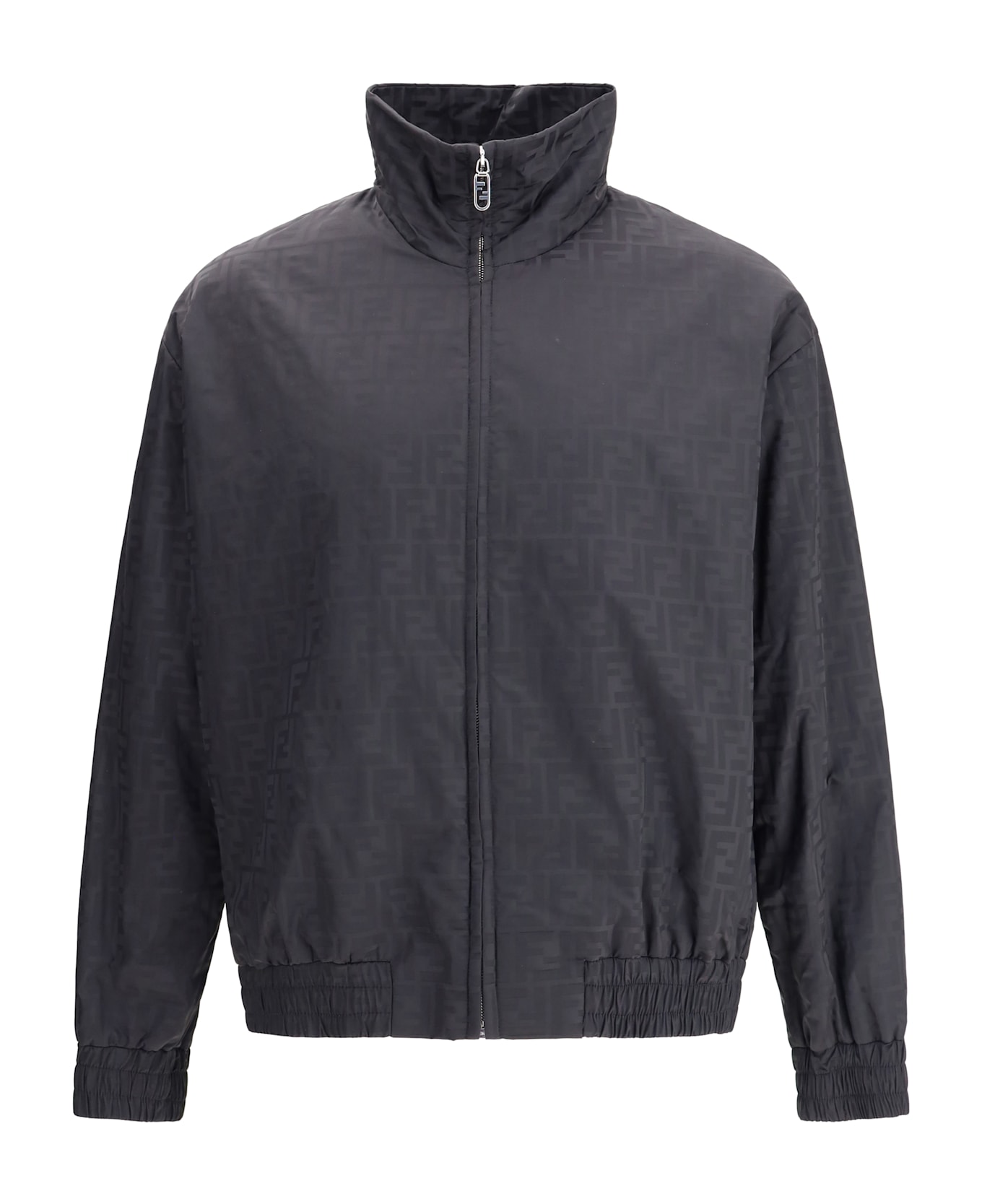 Fendi Padded Ff Nylon Bomber Jacket - BLACK