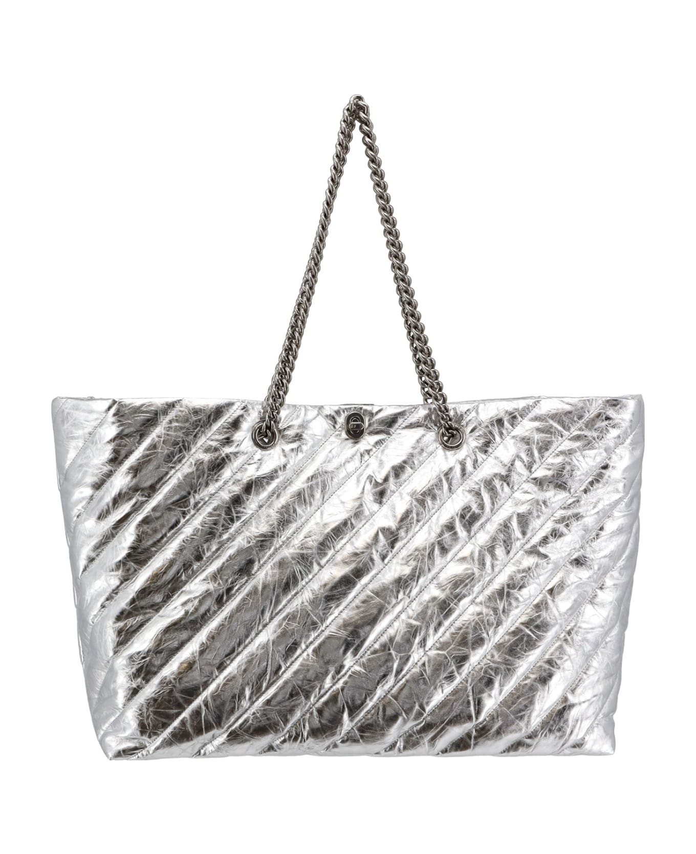 Balenciaga All Crush Shoulder Bag - Silver