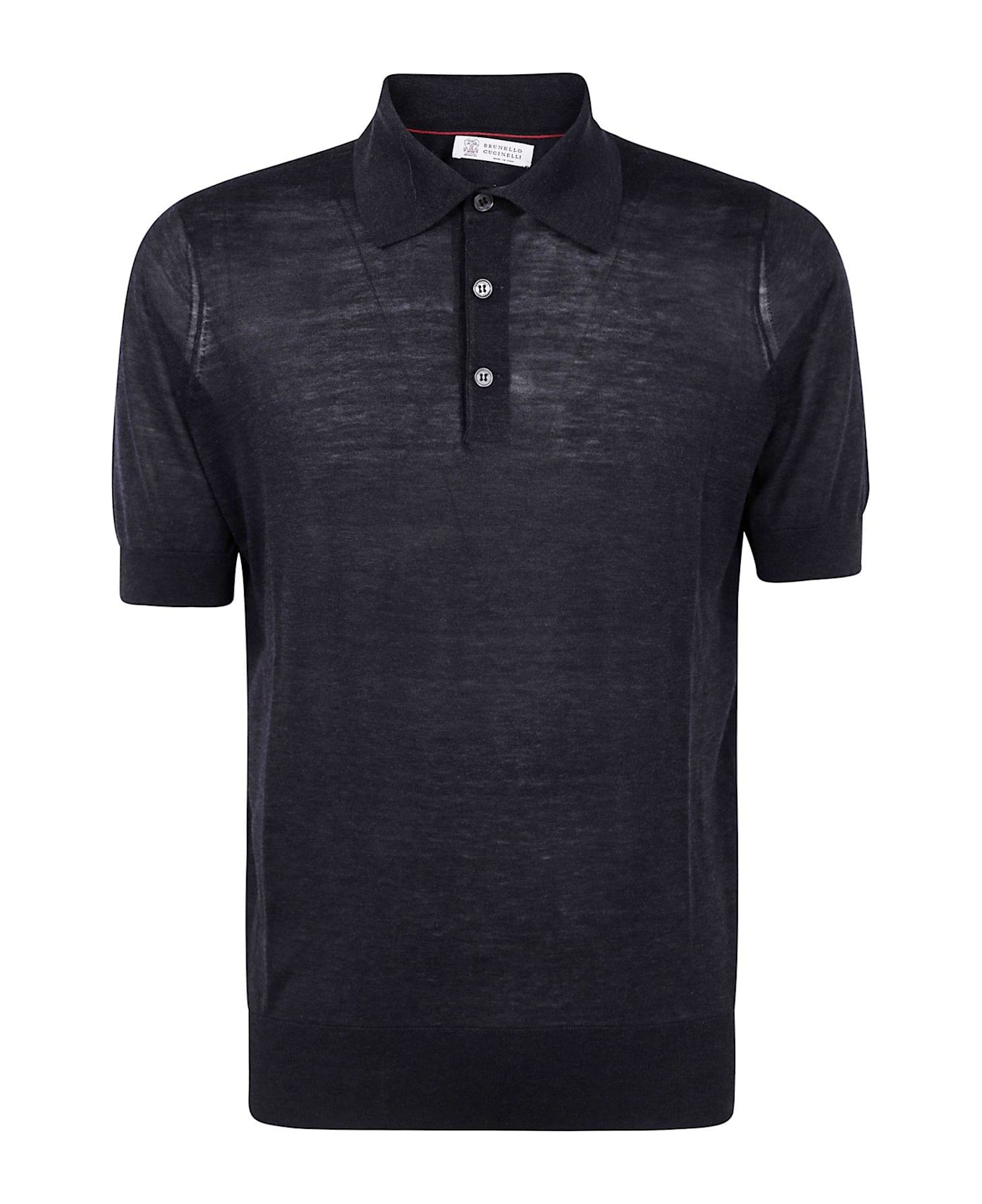 Brunello Cucinelli Short-sleeved Fine-knit Polo Shirt - GREY