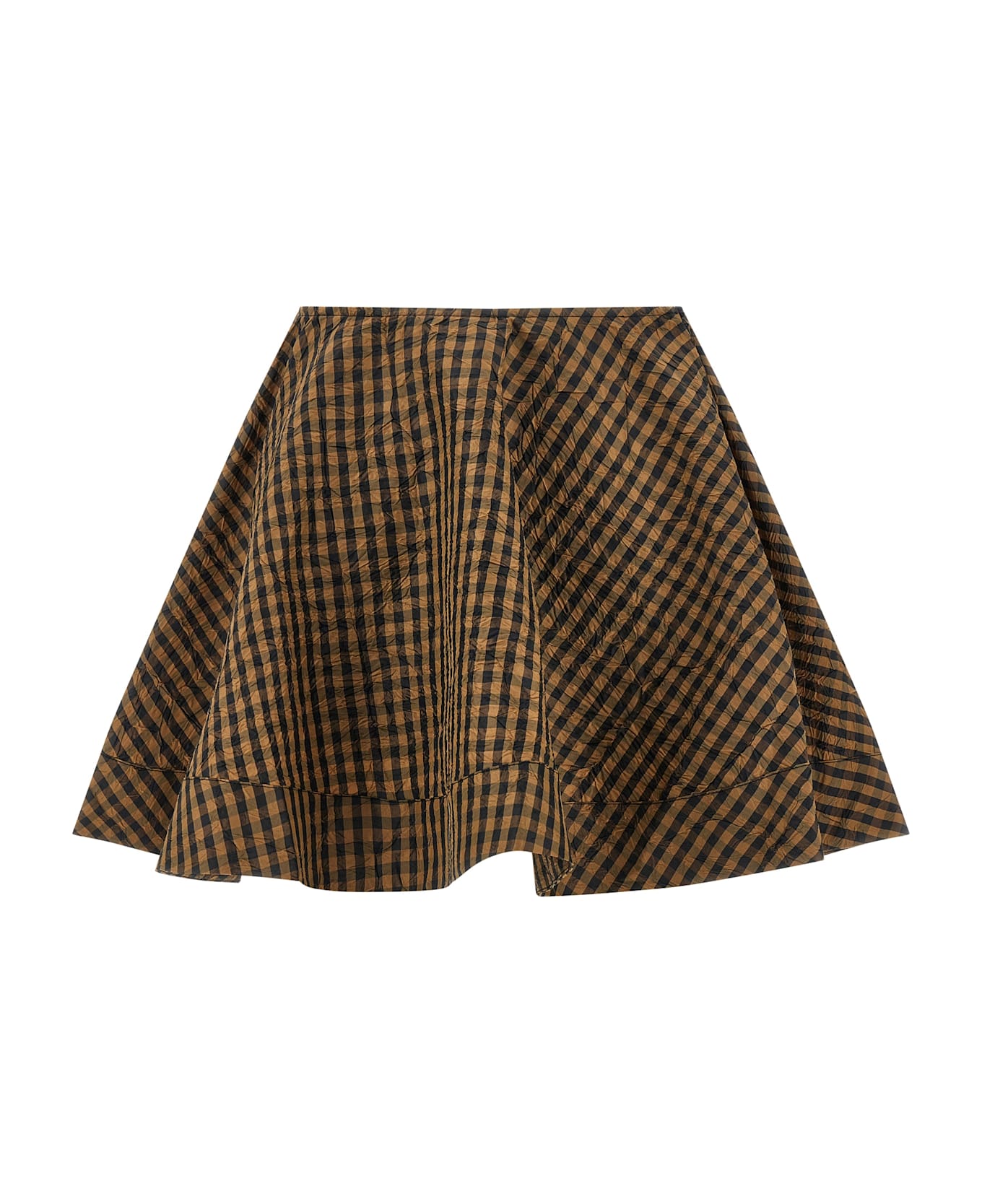 Ganni 'crinckled Taffetà' Skirt - Brown