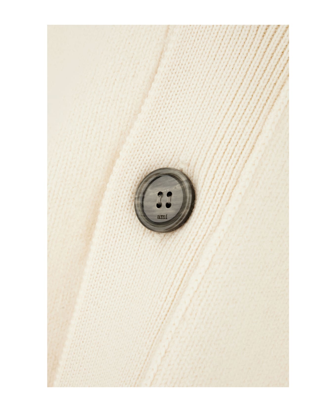 Ami Alexandre Mattiussi Ivory Wool Cardigan - White