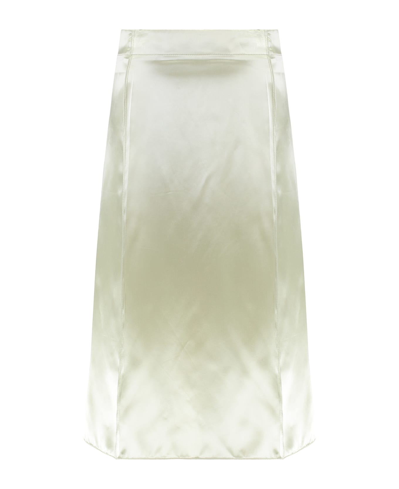 Bottega Veneta Fluid Satin Midi Skirt - green