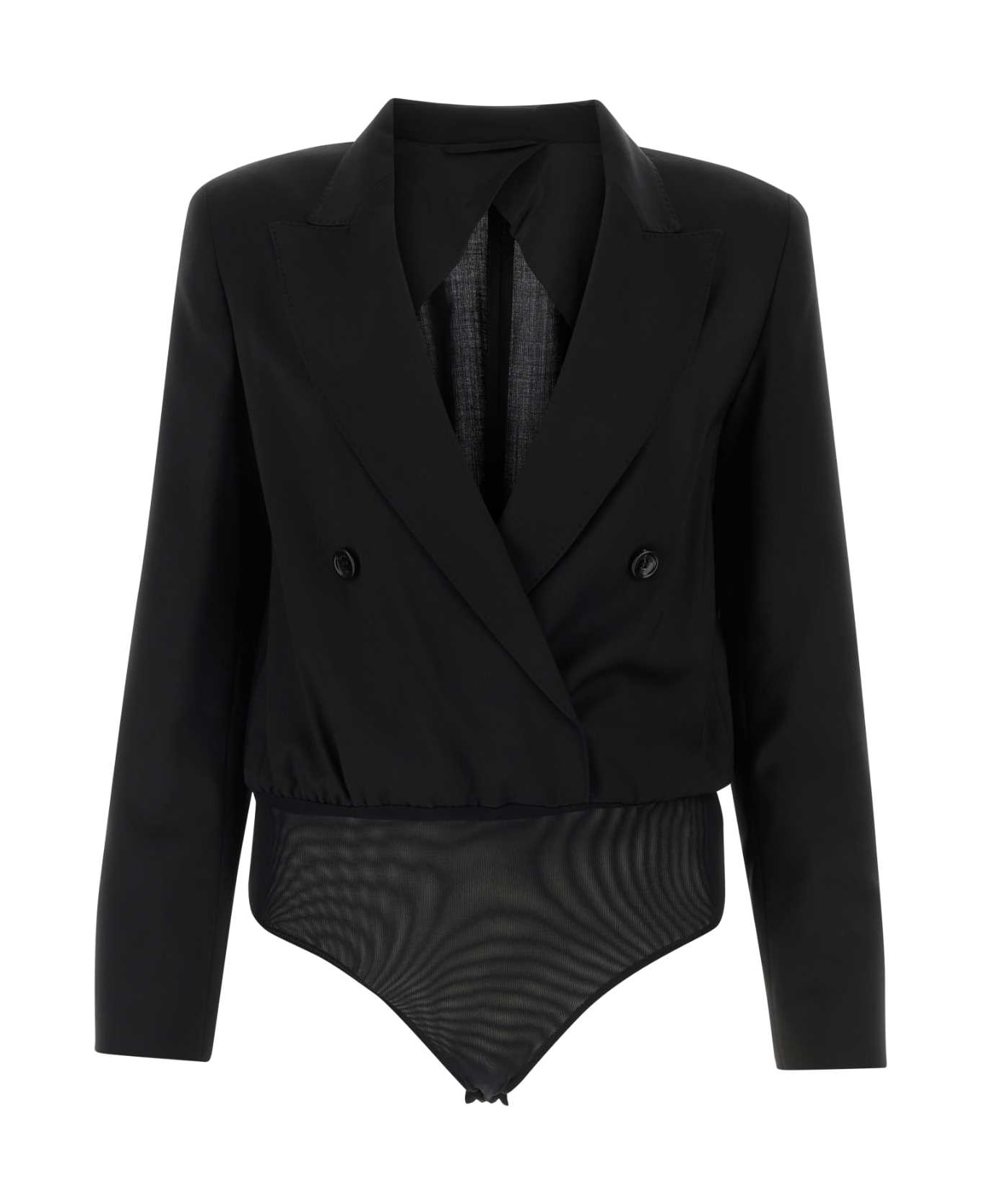 Max Mara Black Wool Mirra Bodysuit - NERO ボディスーツ