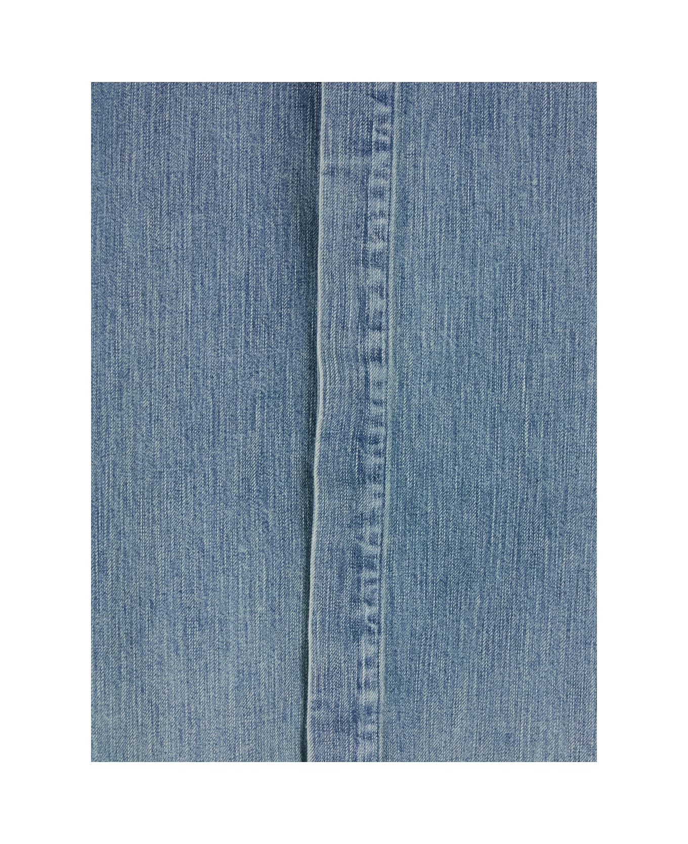 Fear of God Blue Shirt With Classic Collar And Logo Patch On The Back In Denim Man - Blu