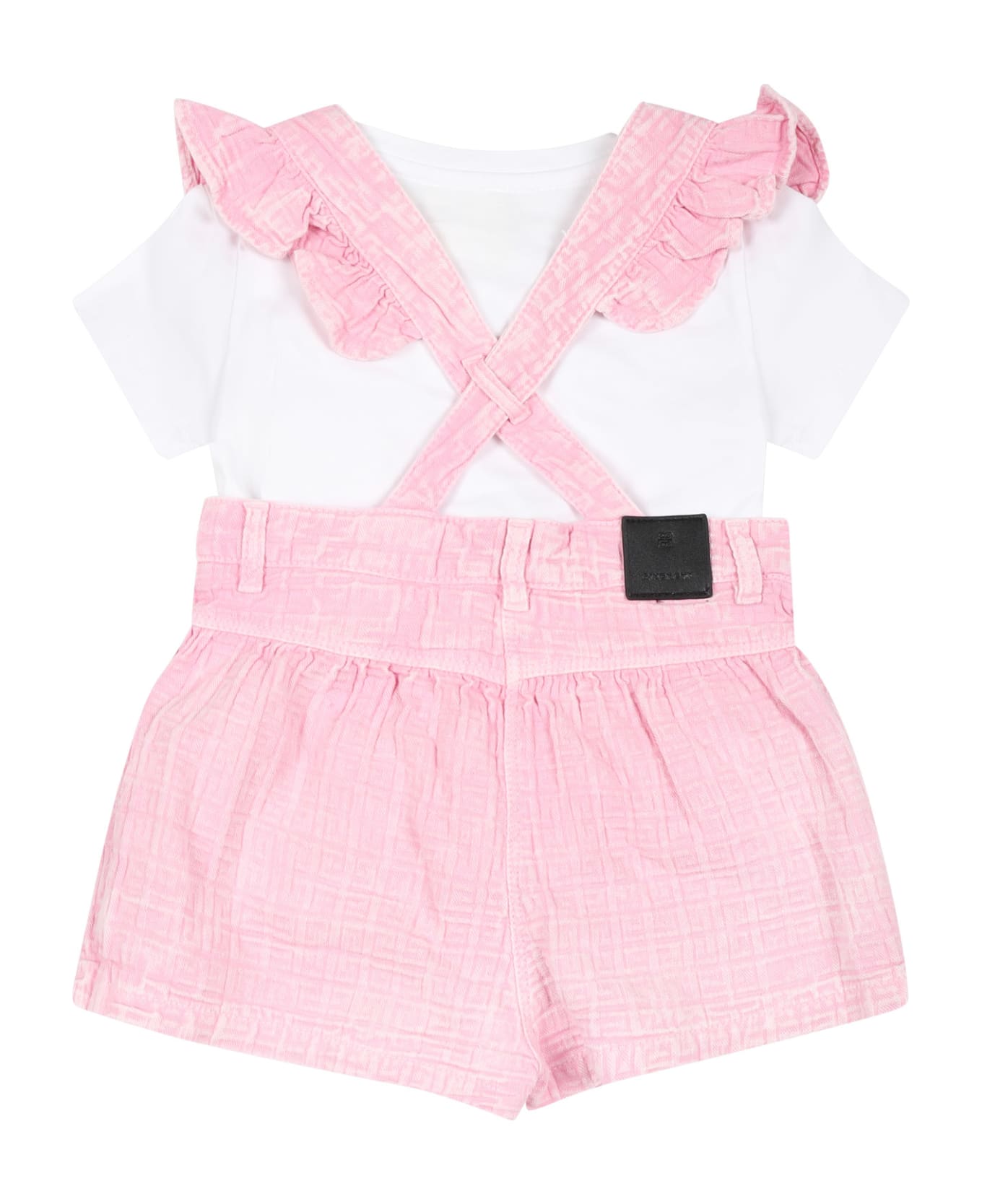 Givenchy Pink Suit For Baby Girl With Logo - Pink ウェア