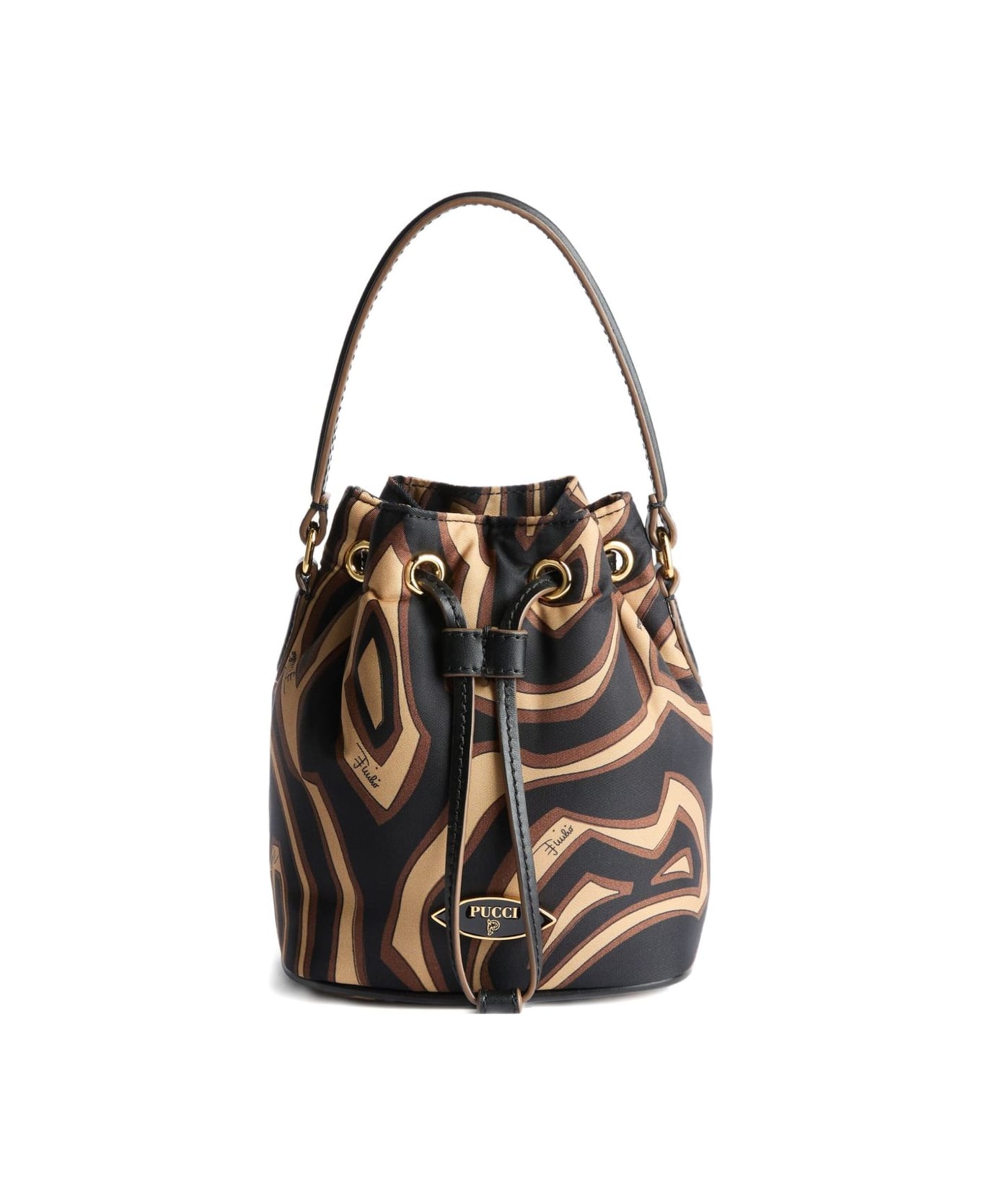 Pucci Printed Bucket Bag - Black