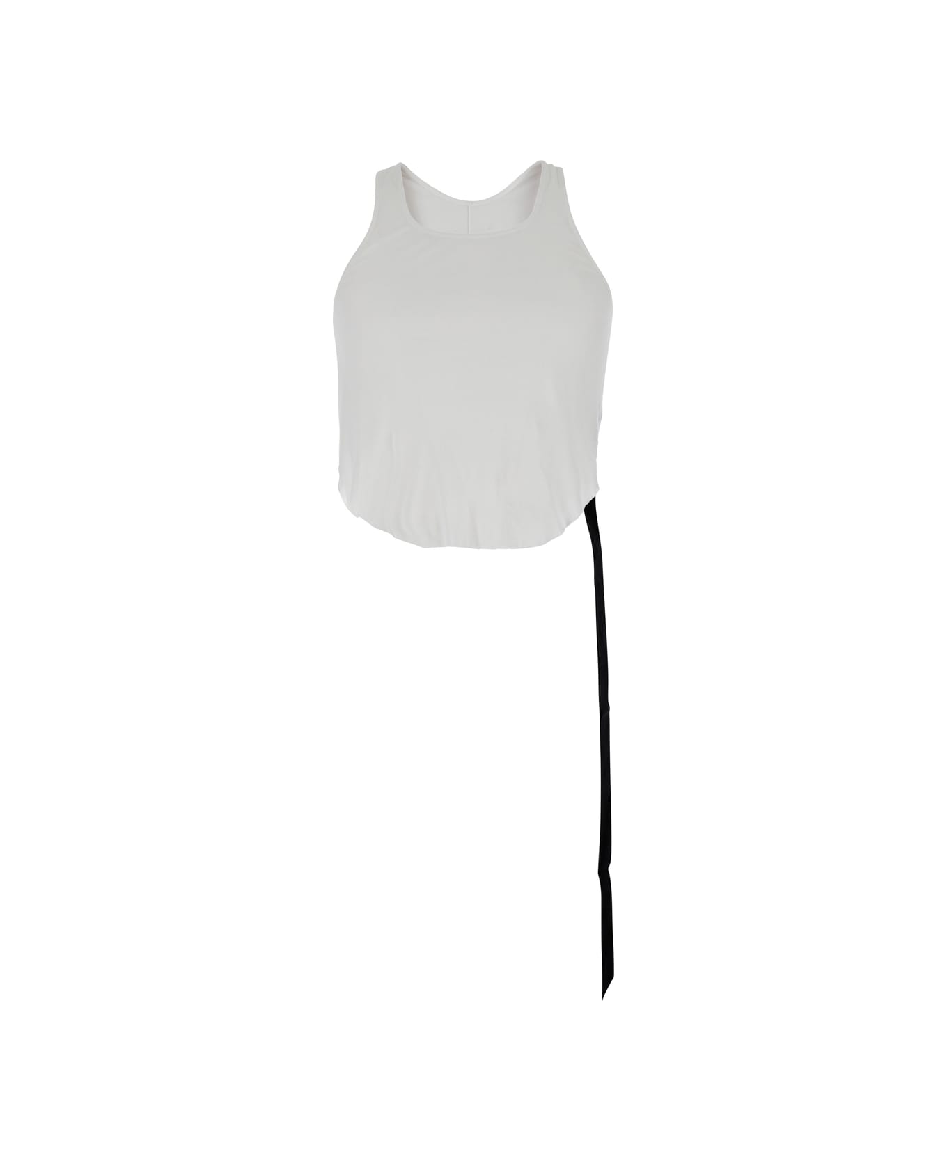 DRKSHDW White Racerback Top With Oversize Band In Cotton Man - White