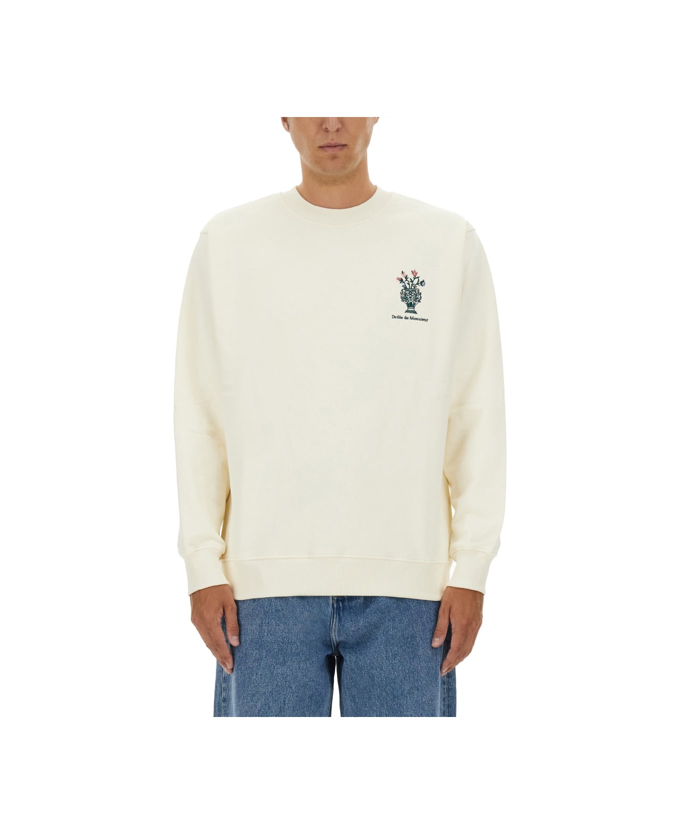 Drôle de Monsieur Sweatshirt With Logo - BEIGE