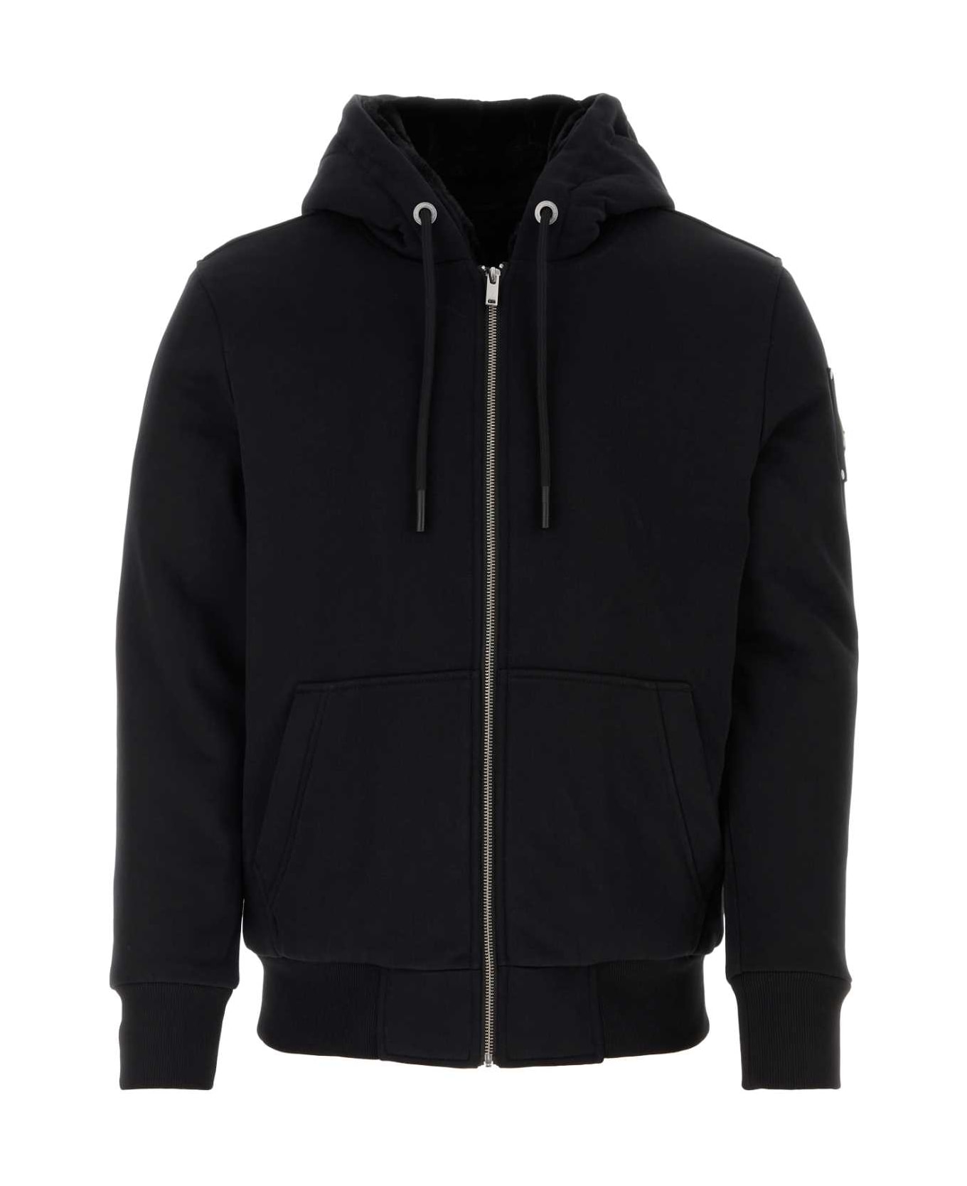 Moose Knuckles Black Cotton Blend Padded Classic Bunny Sweatshirt - BLACK
