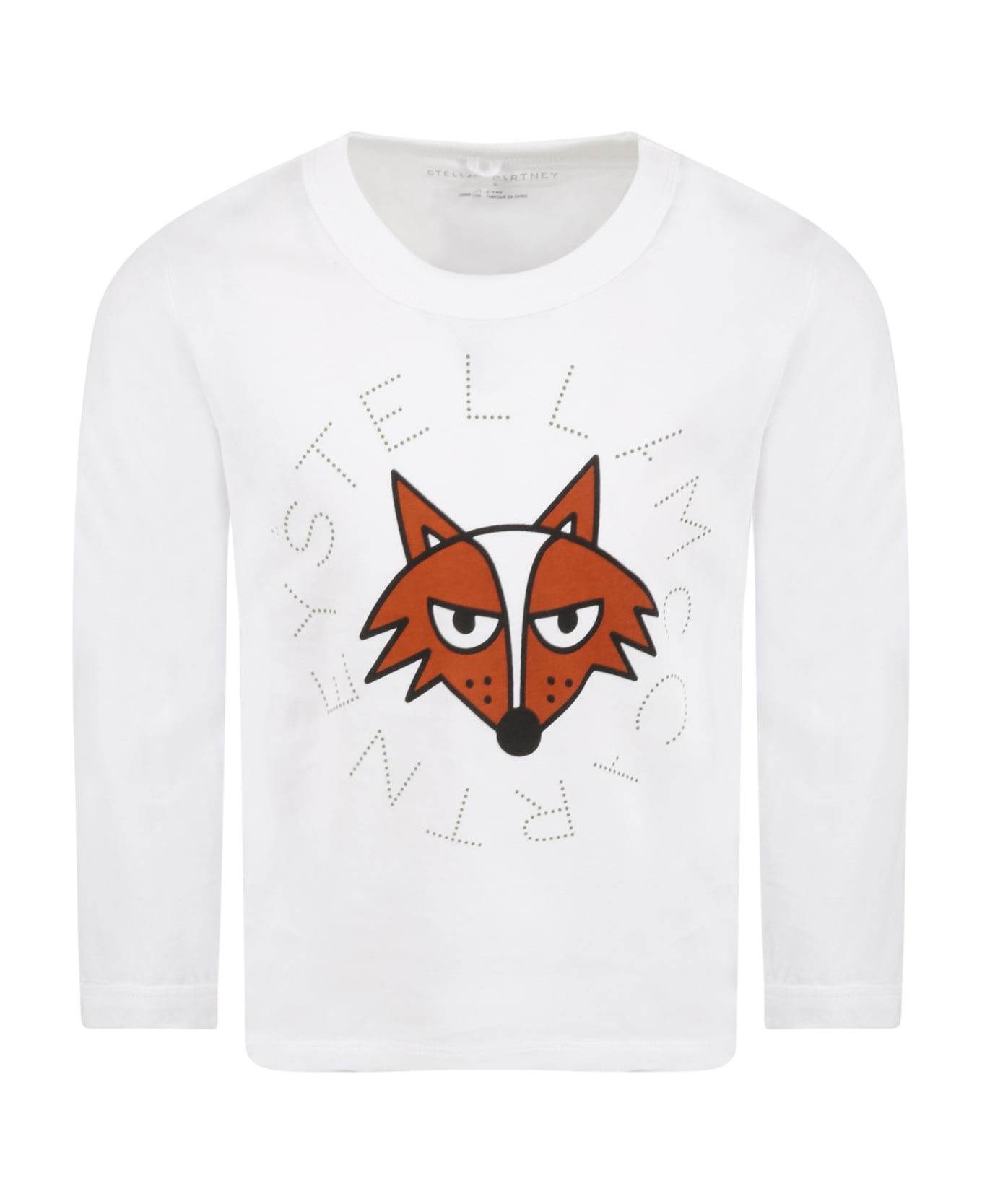 Stella McCartney Kids White T-shirt For Boy With Fox - White