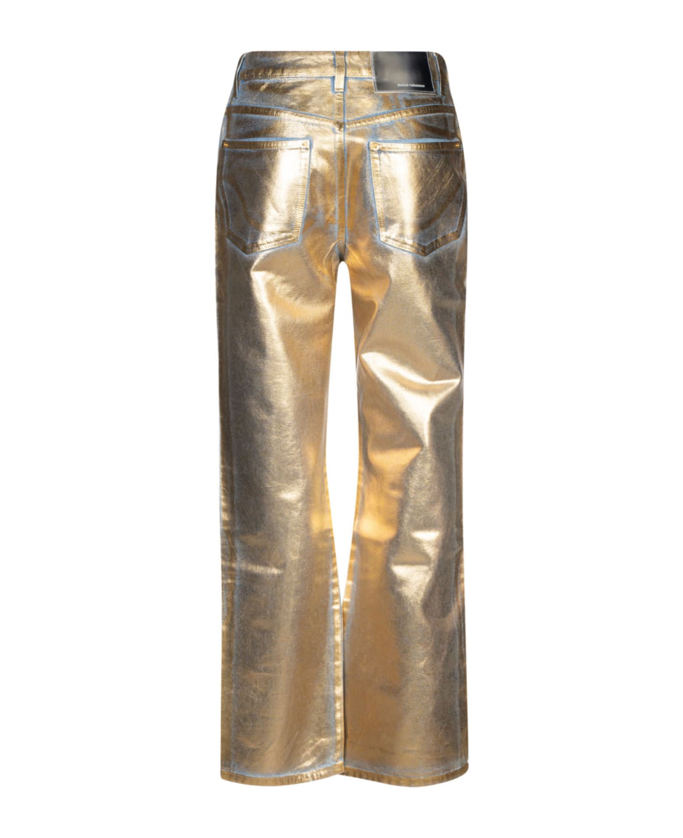 Paco Rabanne Metallic Denim Jeans - Dark Gold