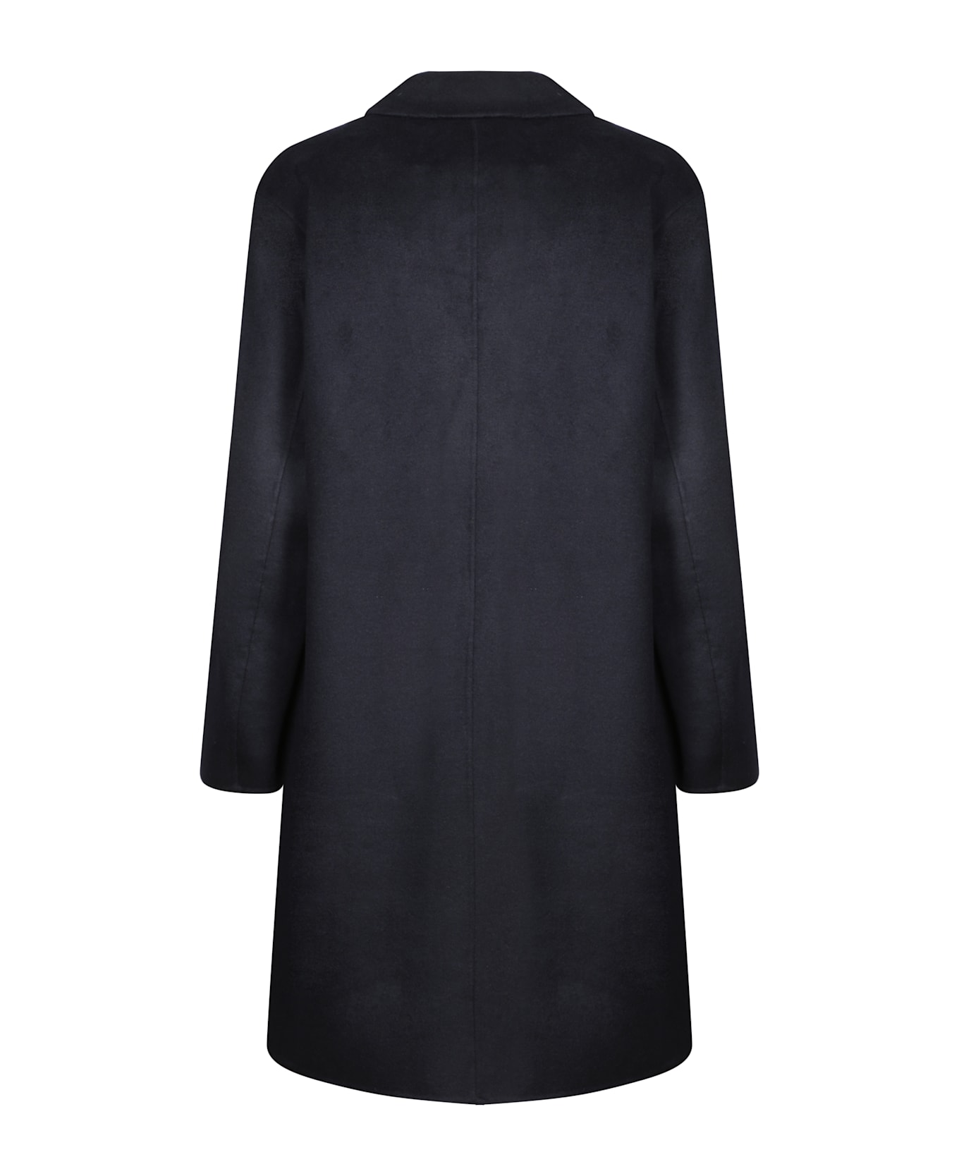 Amaranto Midnight Blue Wool Coat - Blue