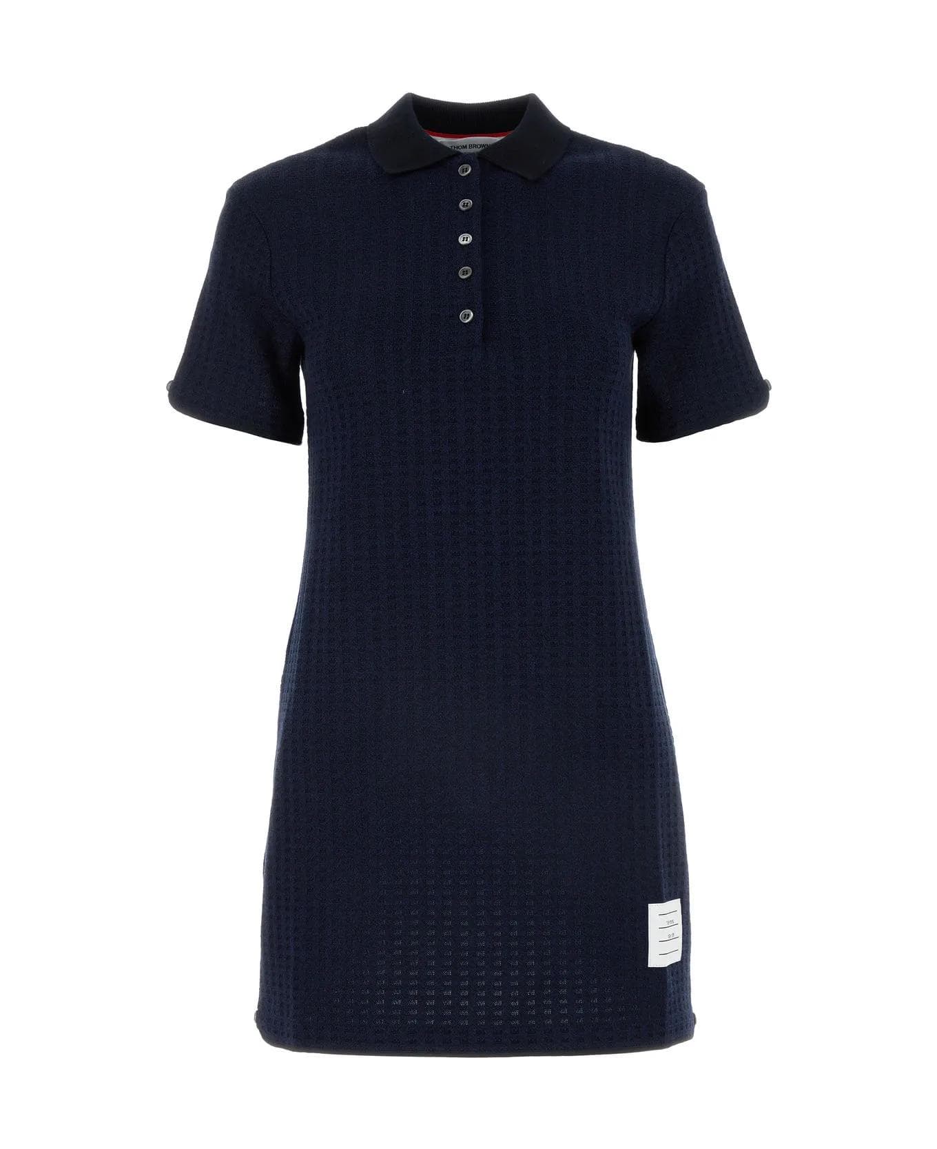 ワンピース Thom Browne Navy Blue Cotton Polo Dress Thom Browne Navy Blue Cotton Polo Dress | italist