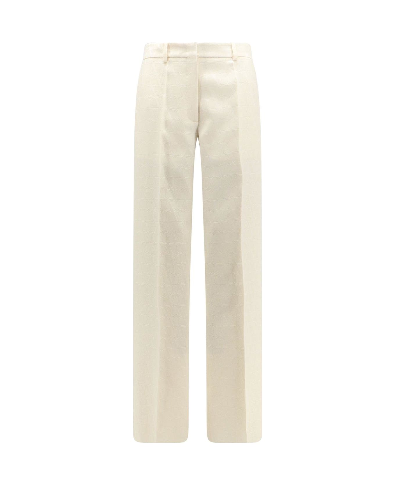 Valentino Garavani Toile Iconographe Jacquard High-waisted Trousers - White