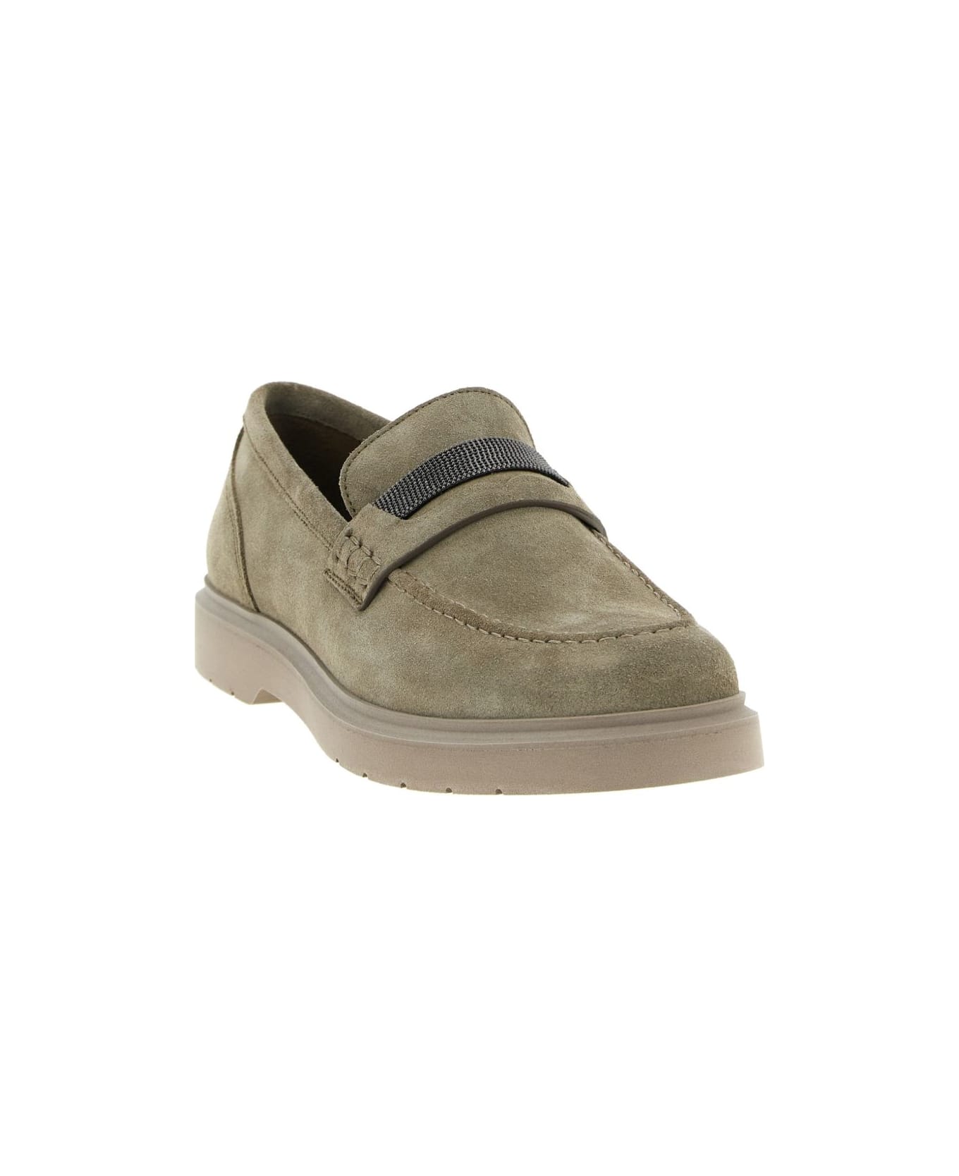 Brunello Cucinelli Suede Leather Loafers - Beige