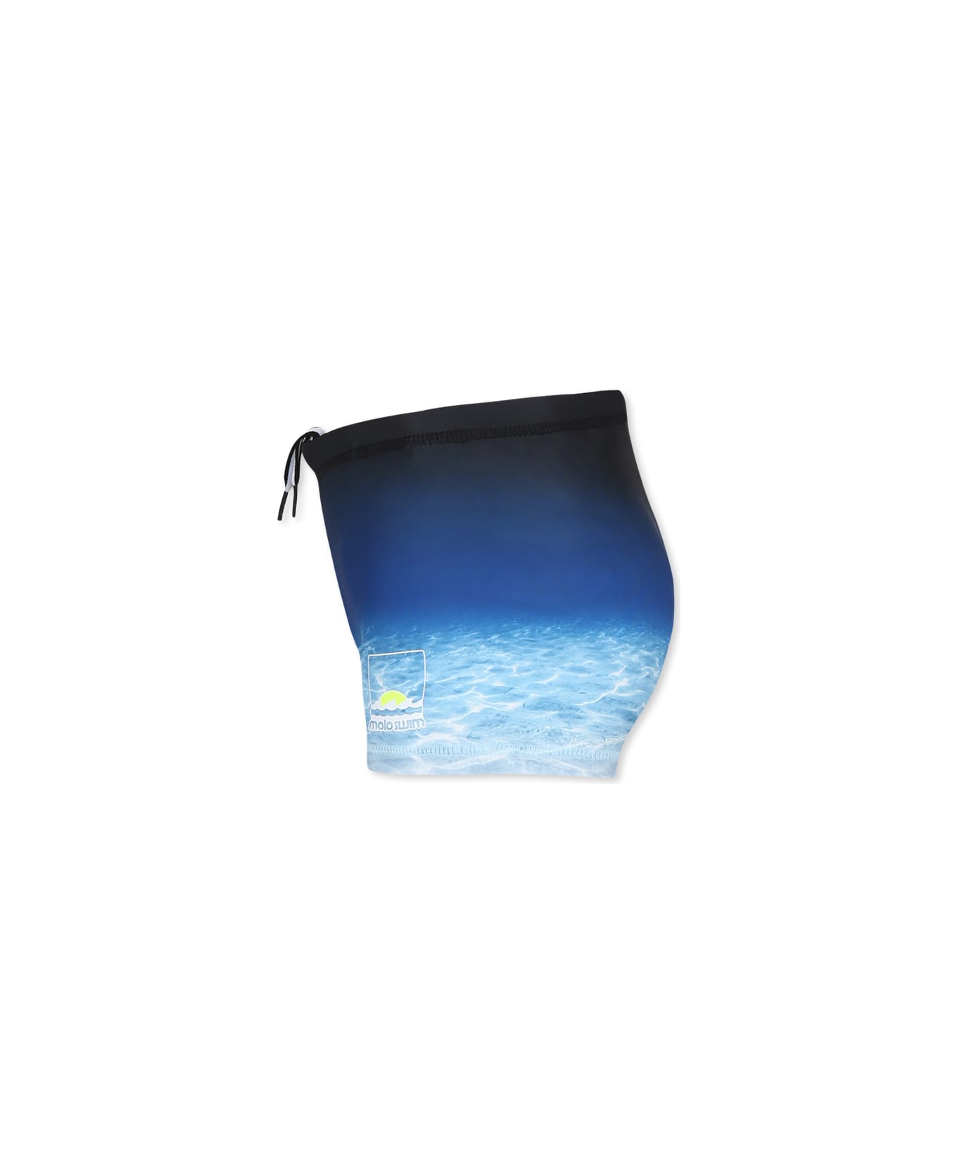 Molo Blue Swim Shorts For Boy With Shark Print - Blue