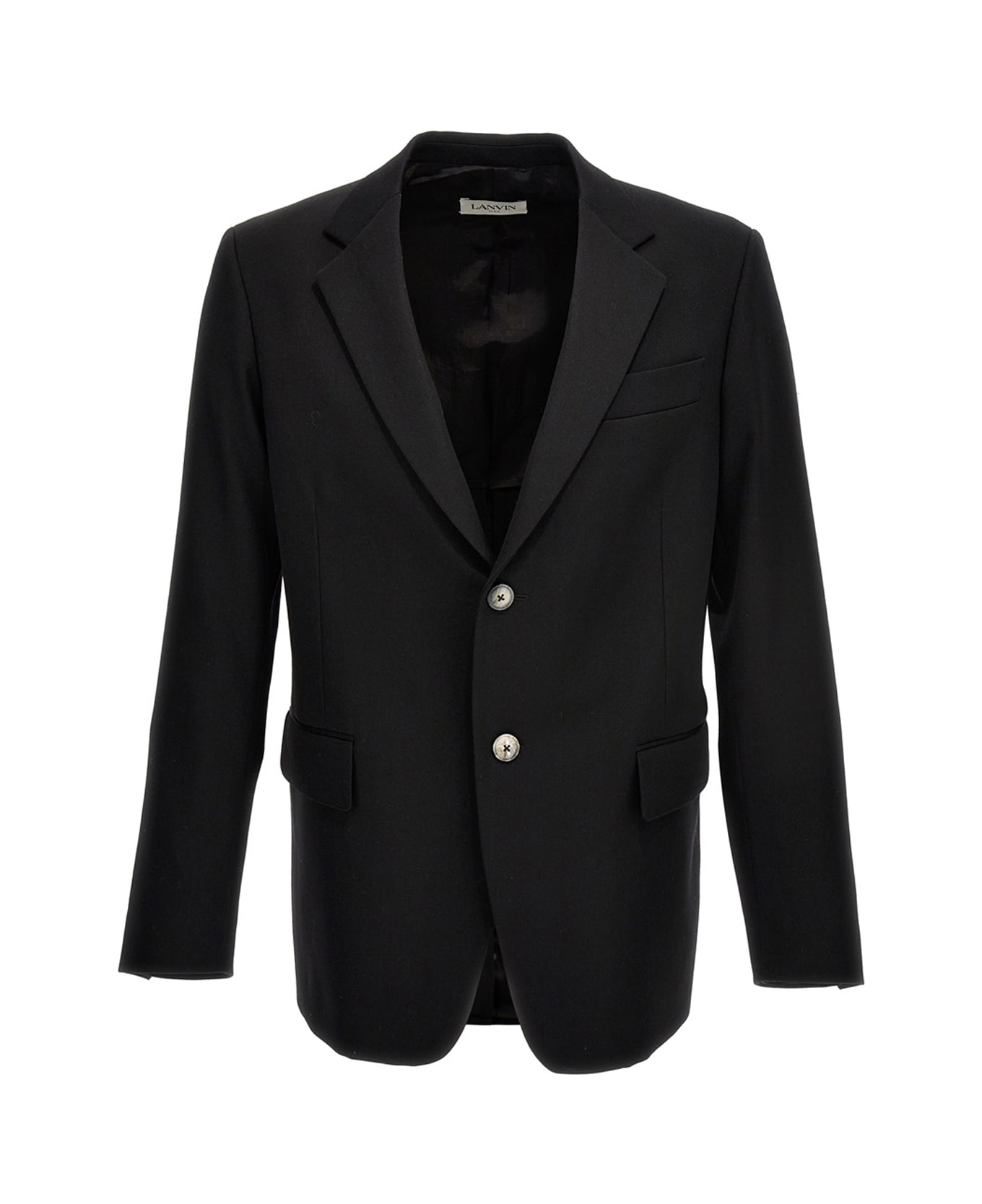 Lanvin Wool Single Breast Blazer Jacket - Black  