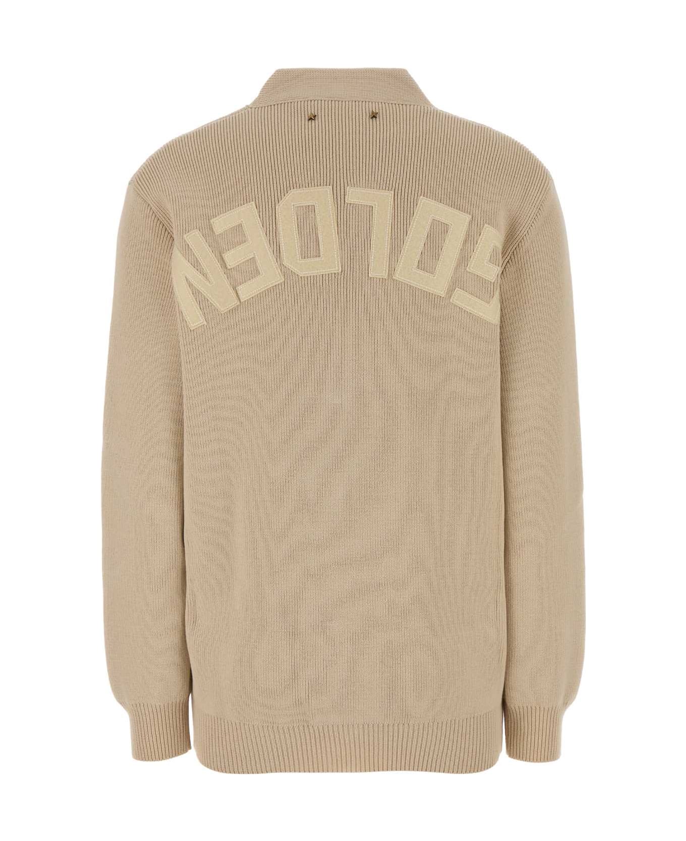Golden Goose Beige Stretch Cotton Blend Danielle Cardigan - TRAVERTINE