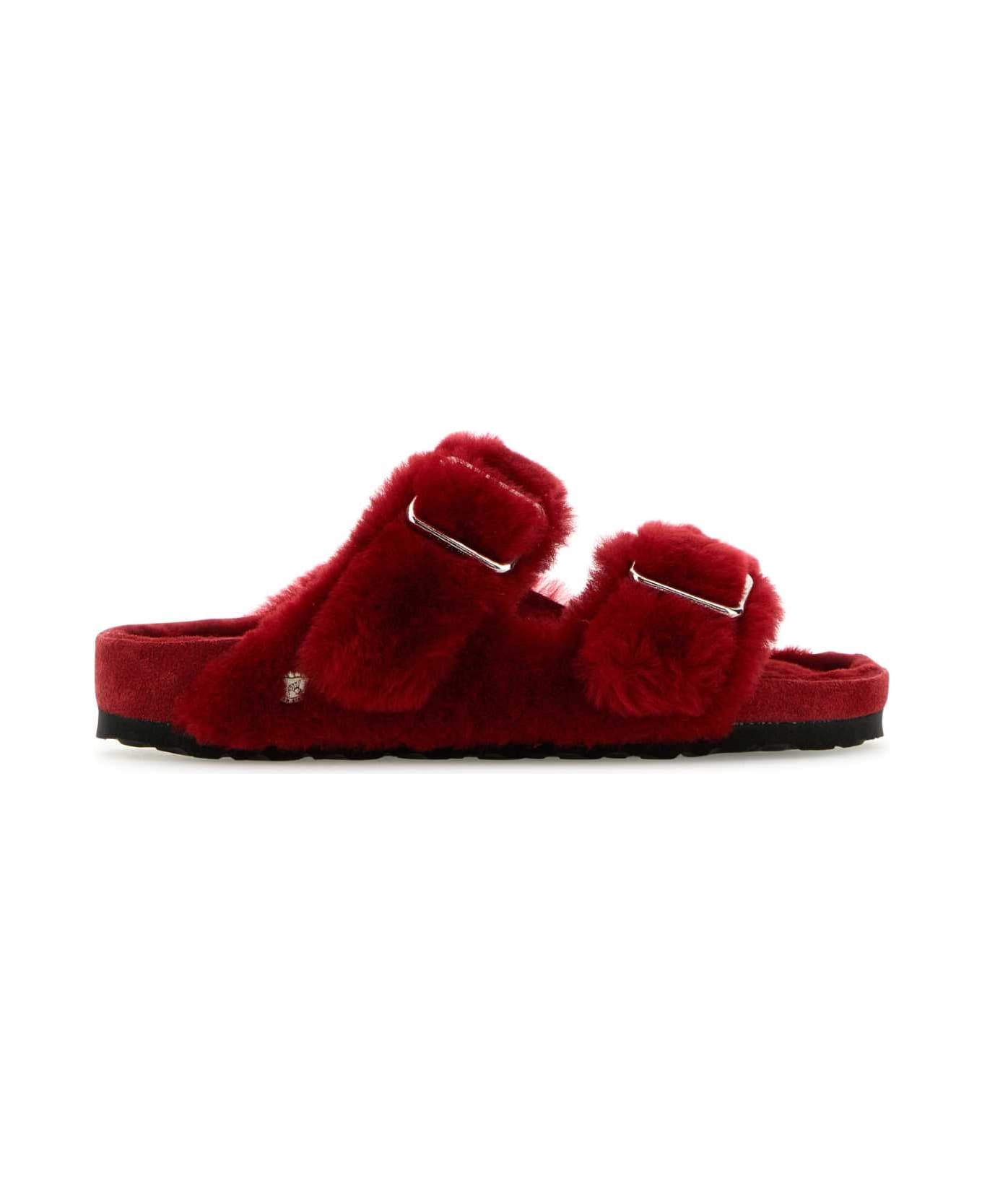 Birkenstock Slipper Arizona Shearling - RED