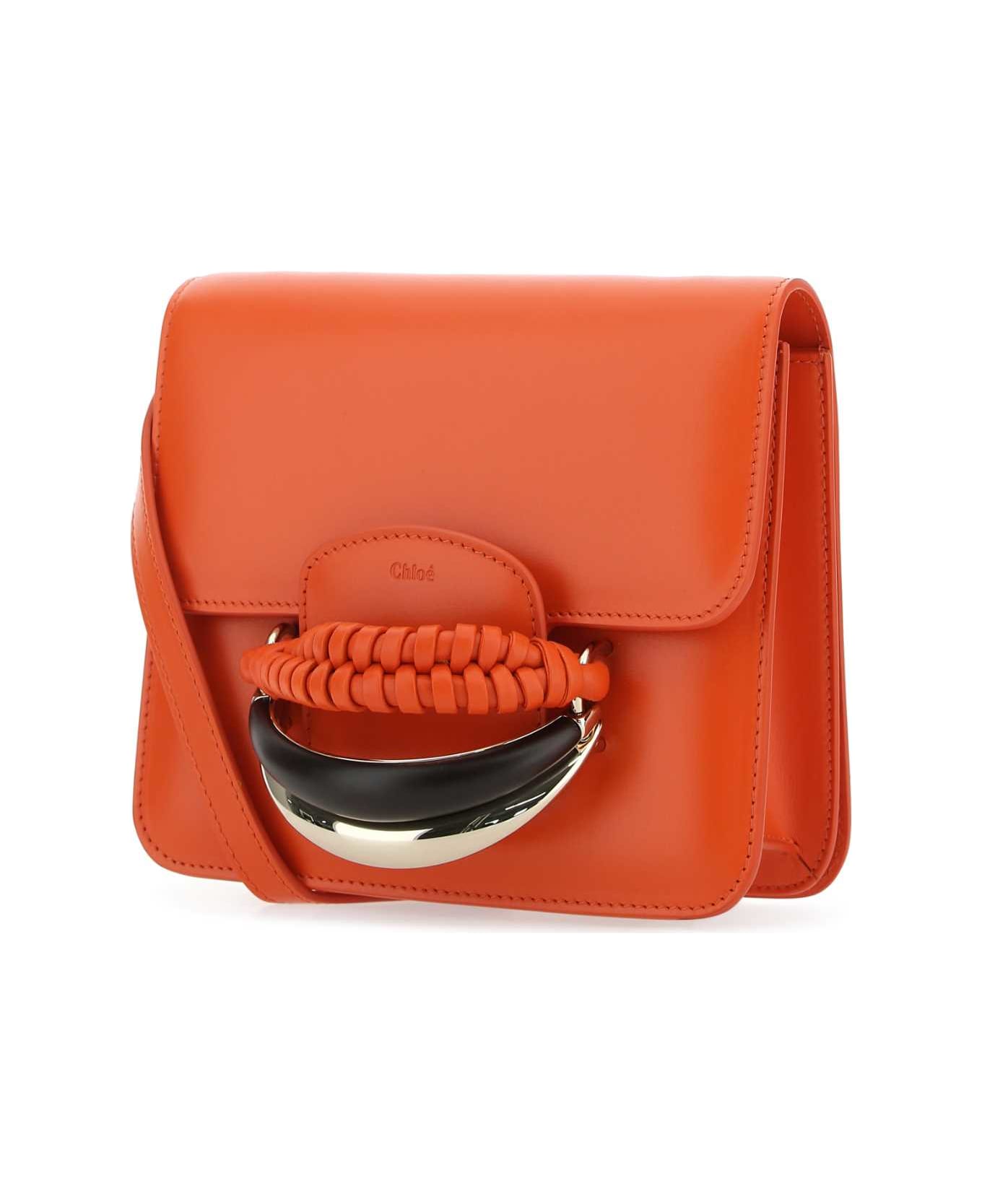 Chloé Orange Leather Kattie Clutch - 837