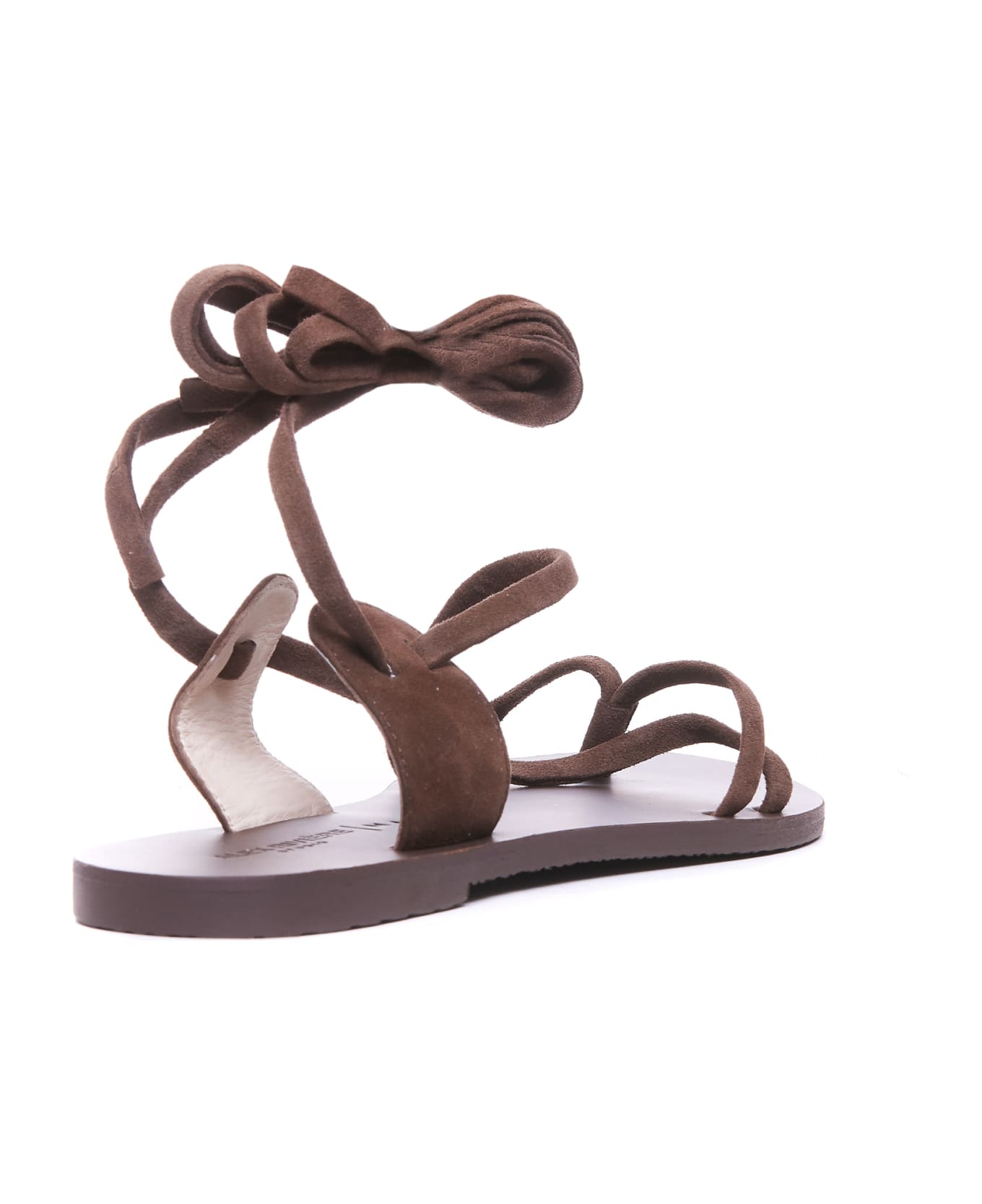 Manebi Tie- Up Leather Sandals - Brown サンダル
