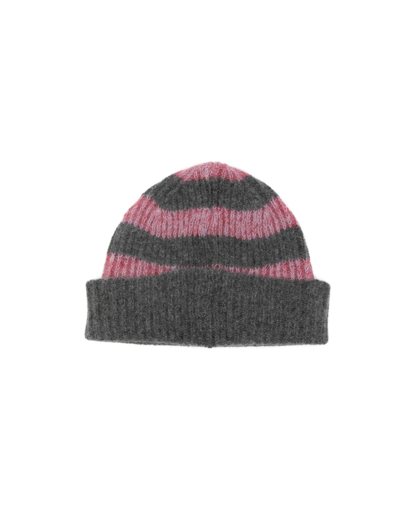 Paul Smith Wool Striped Beanie - Grey