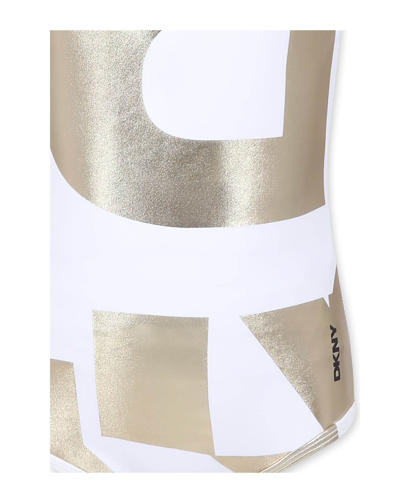 DKNY White Swimsuit For Girl With Logo - White