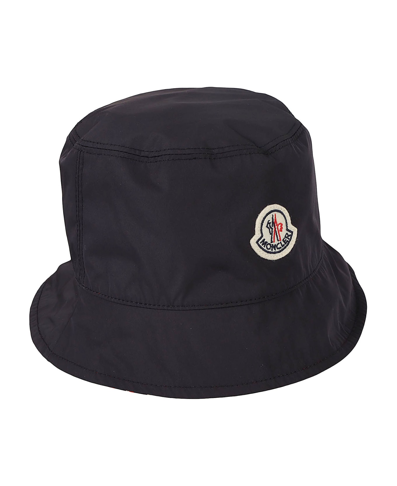 Moncler Logo Patch Bucket Hat - Navy