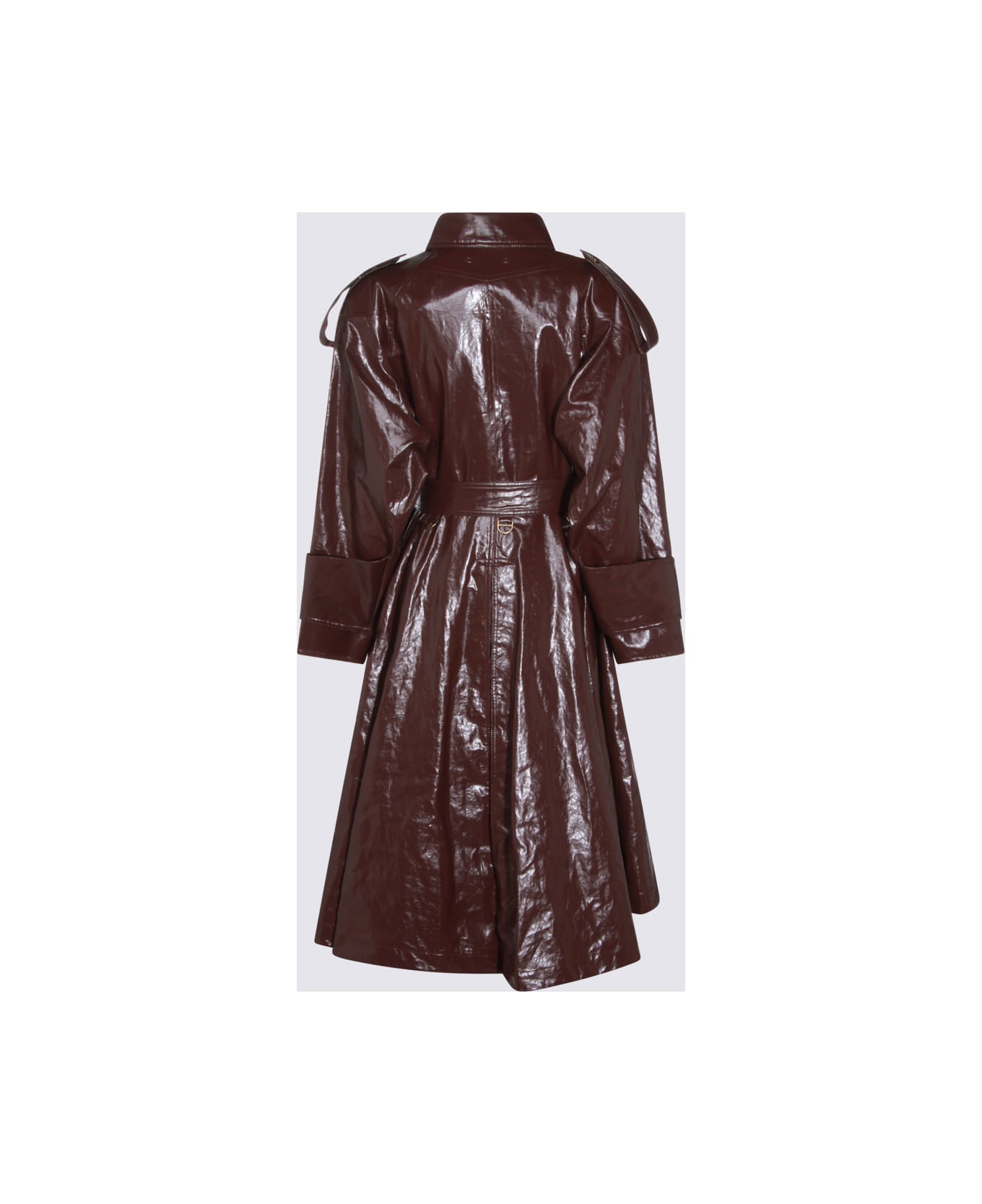 Chloé Dark Purple Leather Trench Coat - DEEP PURPLE