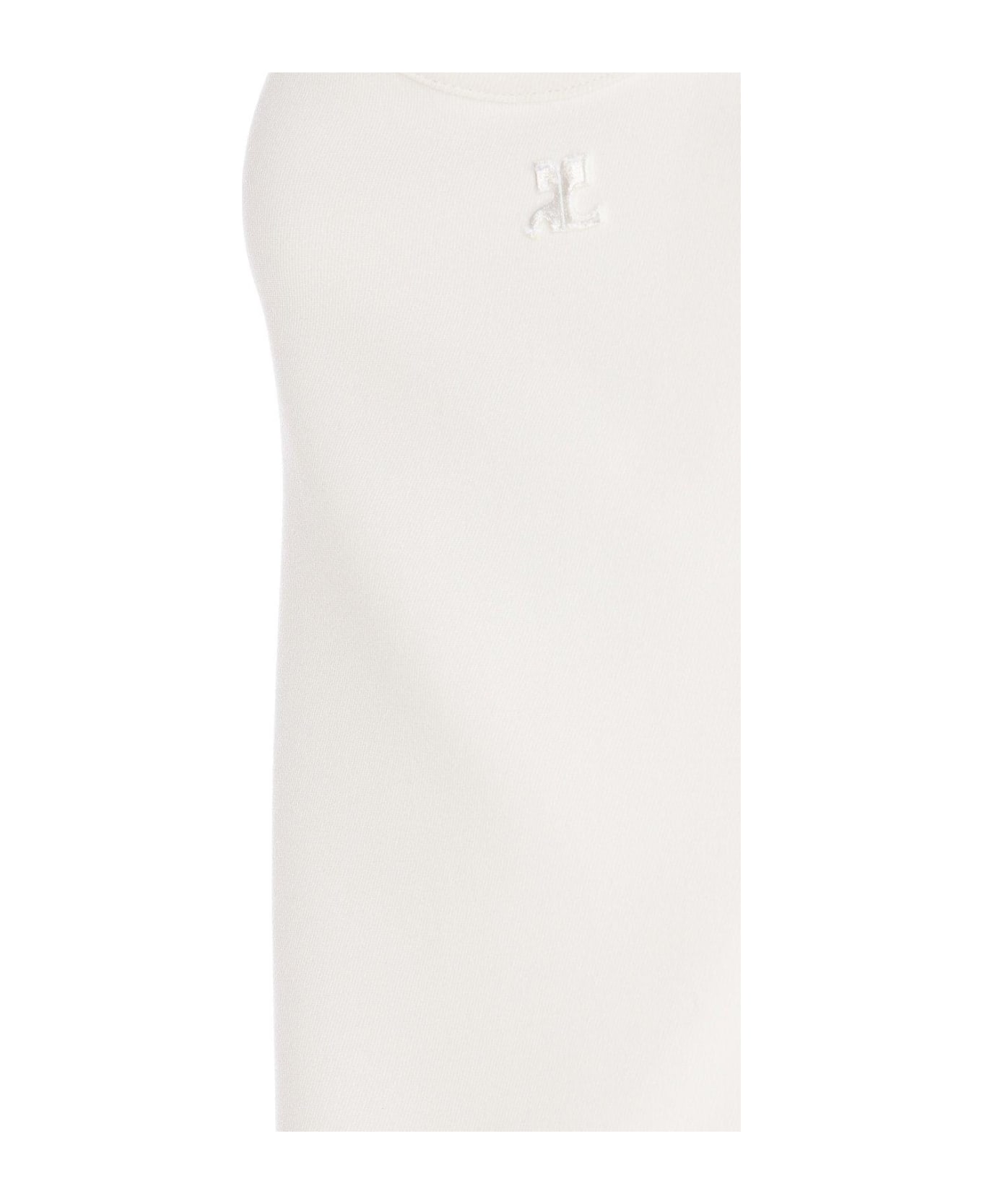 Courrèges Buckle Babydoll Twill Dress - White タンクトップ